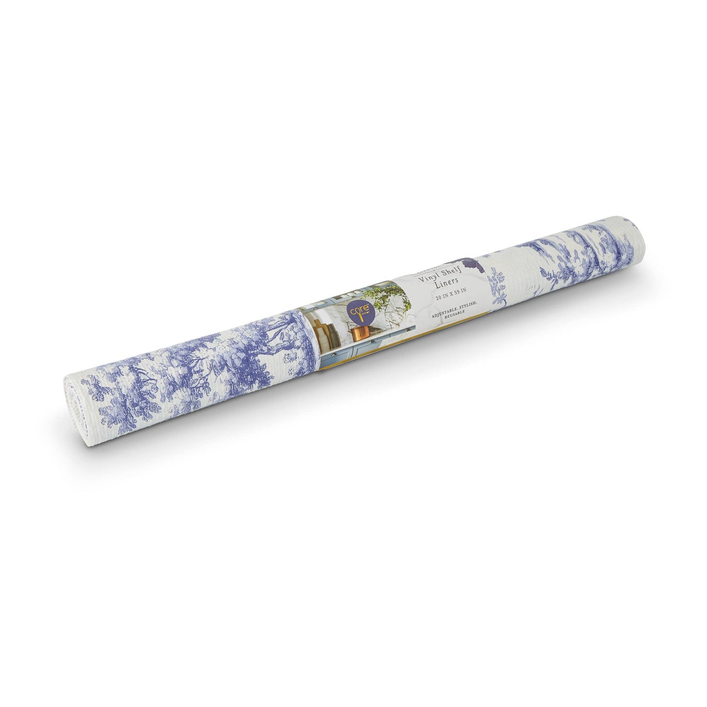 20x59" Printed Shelf Liner - Toile Blue