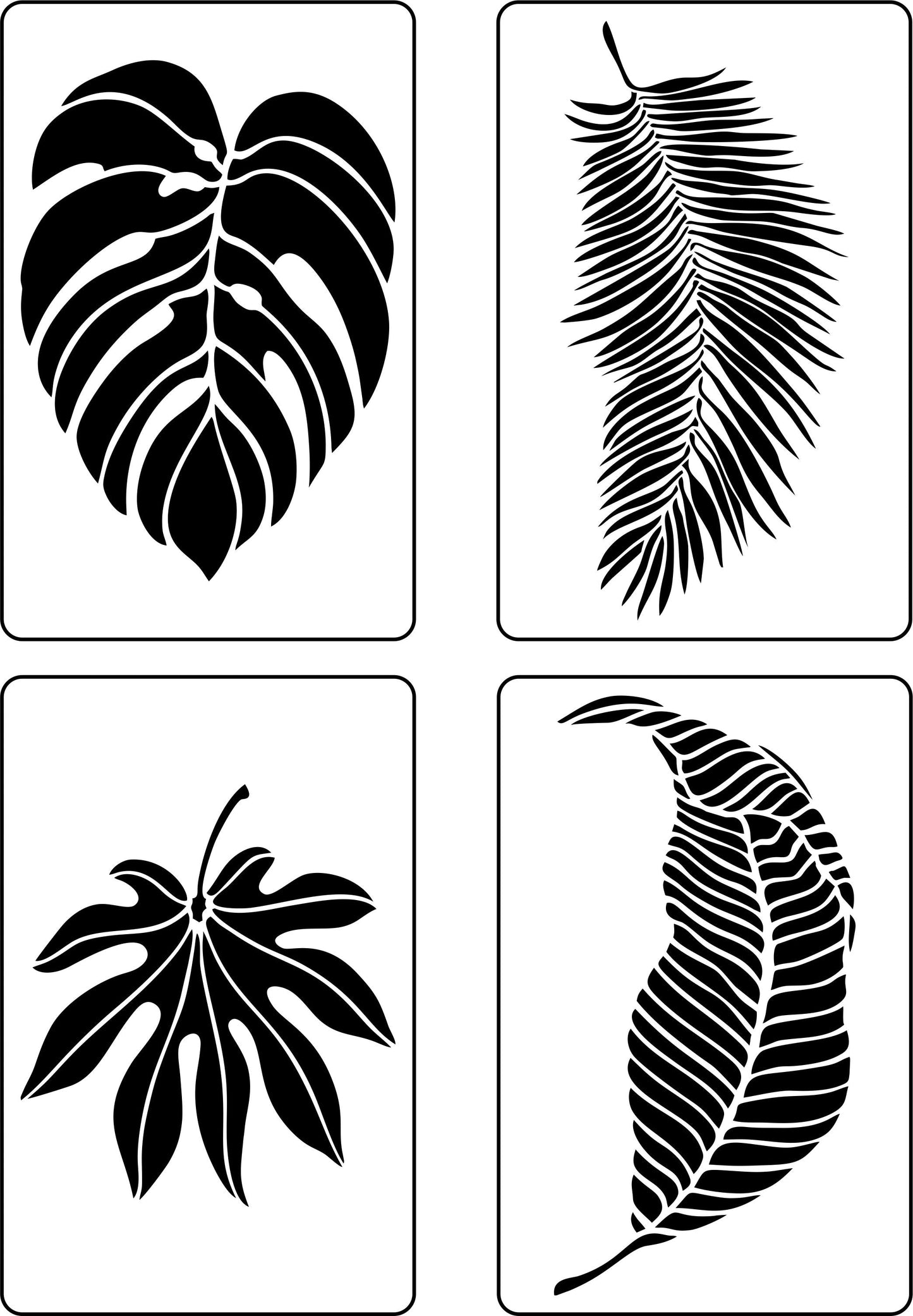 Tropical Leaves 2 | JRV Stencil Designed by Debi from Debi's Design Diary