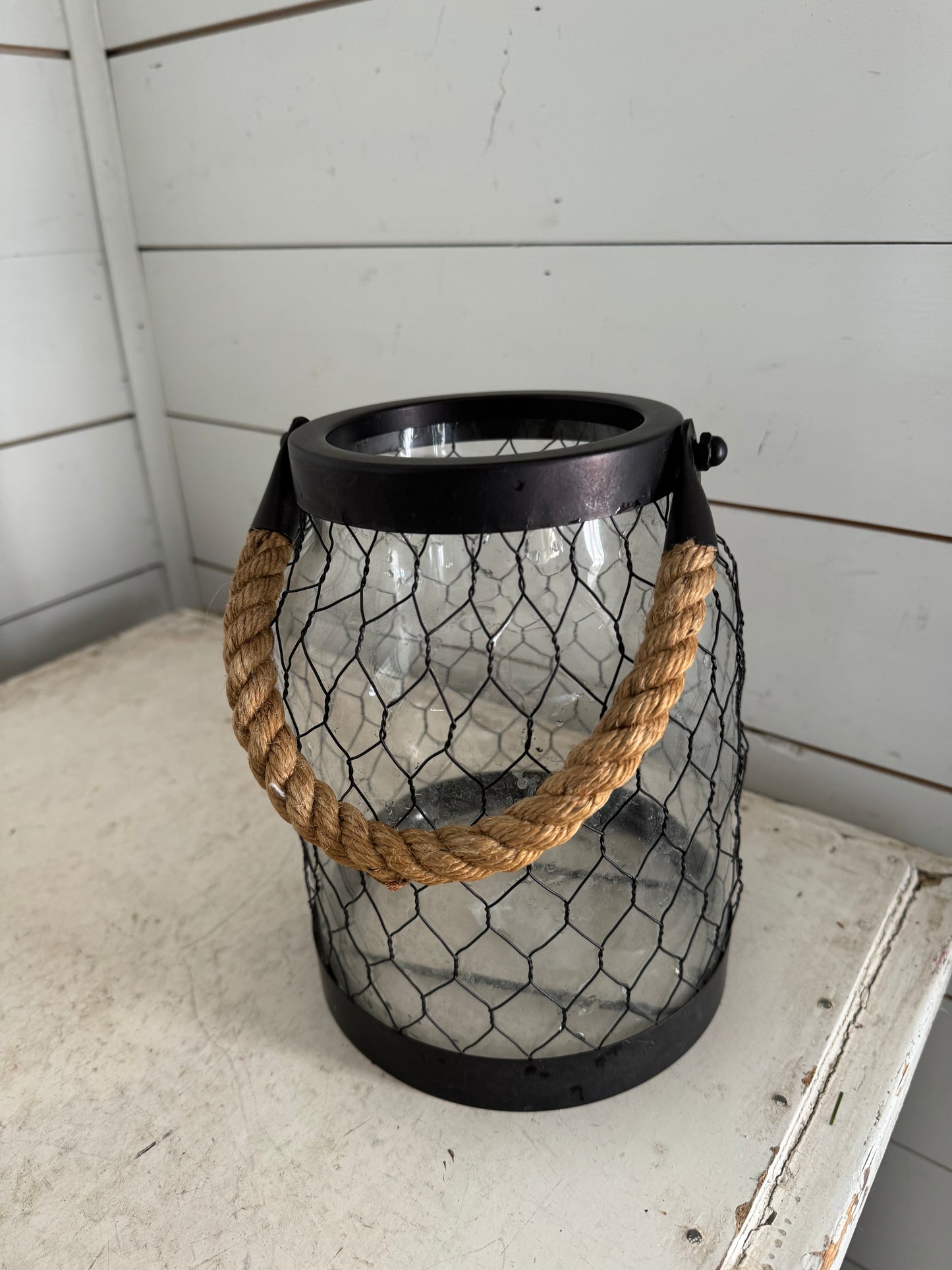 Nautical Glass with Chicken Wire