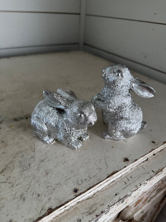 Set of Silvertone bunnies
