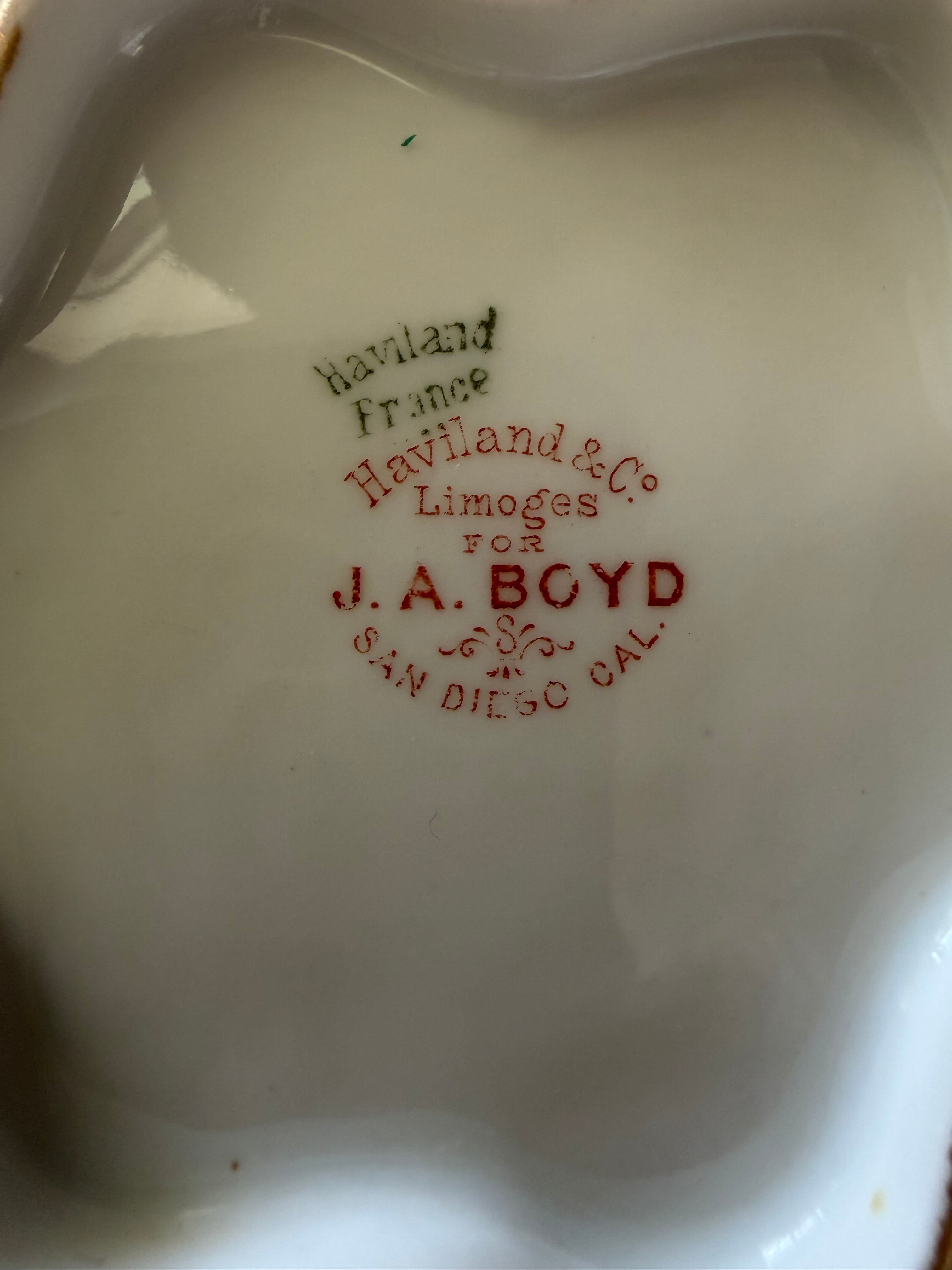 Haviland & Co Limoges France J. A. BOYD SAN DIEGO CAL China / sold Individually