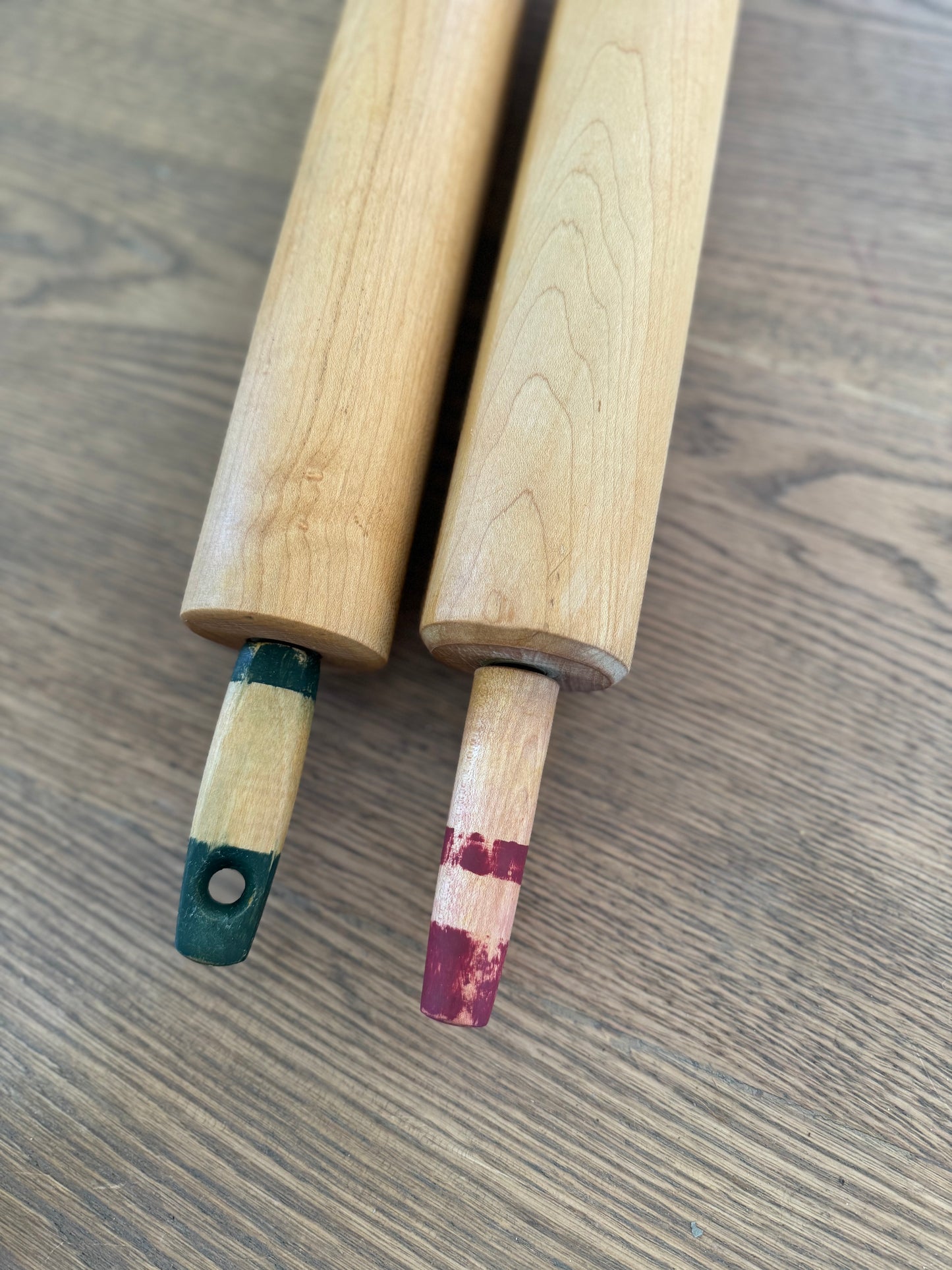 Rolling Pin handles painted and oiled