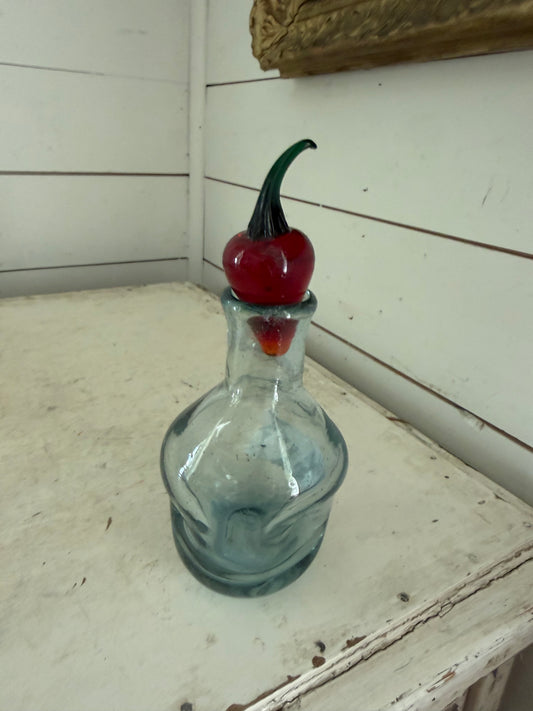 Glass Decanter Red Chili Pepper Stopper