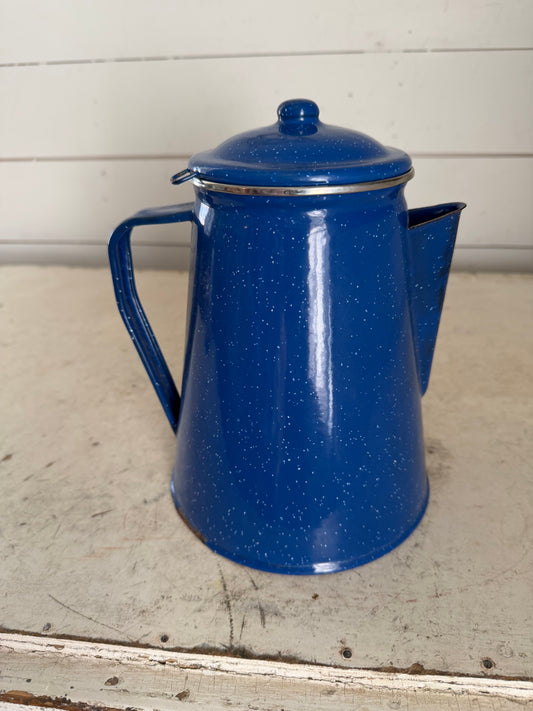 Vintage Blue Speckled Enamel pitcher