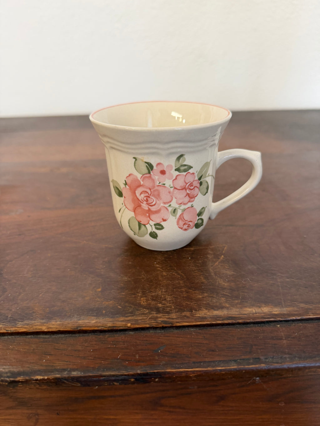 vintage stoneware rose mug sold individually
