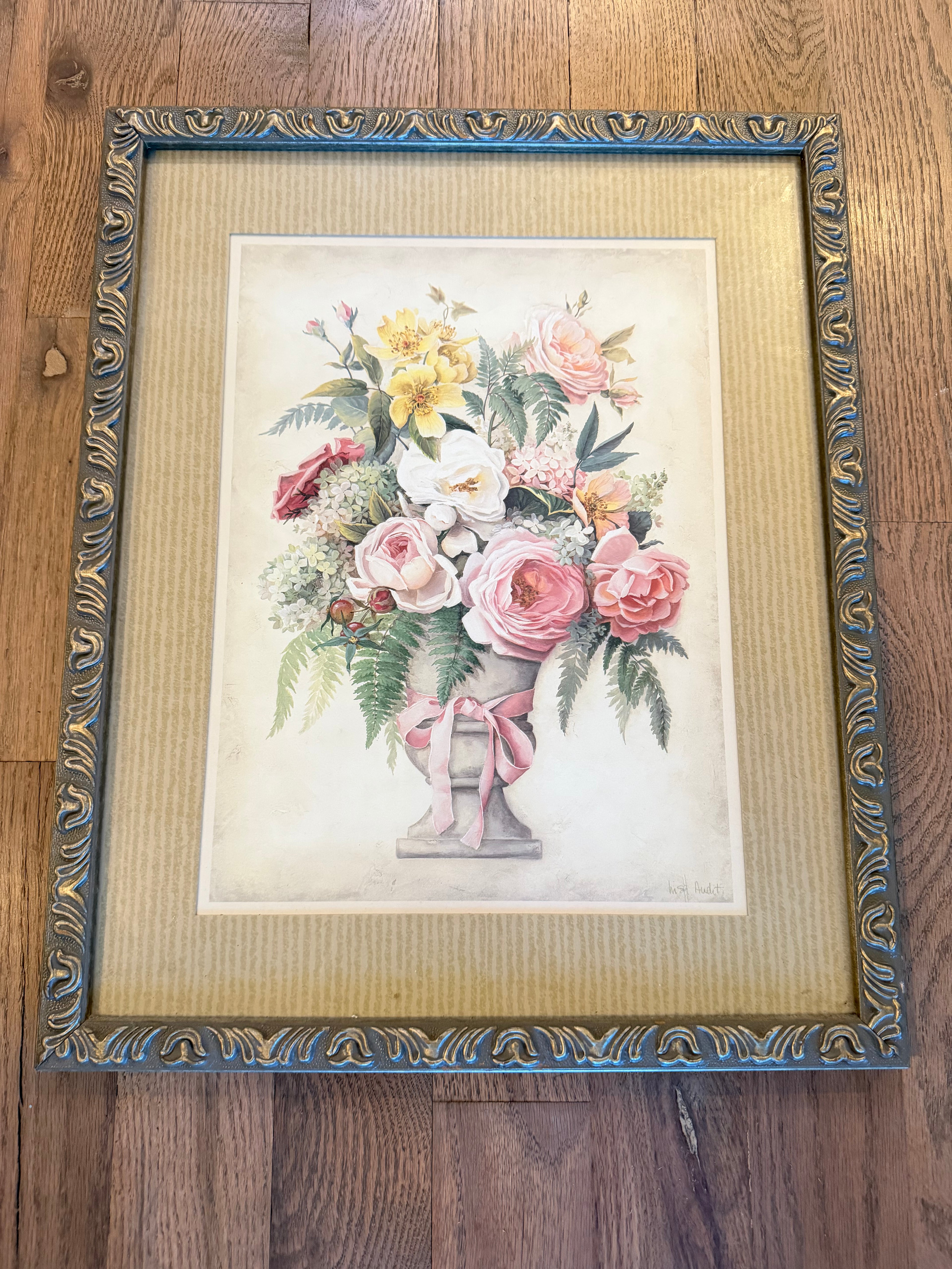Home Interior Floral Pink Bow Picture - Artist Lisa Audit