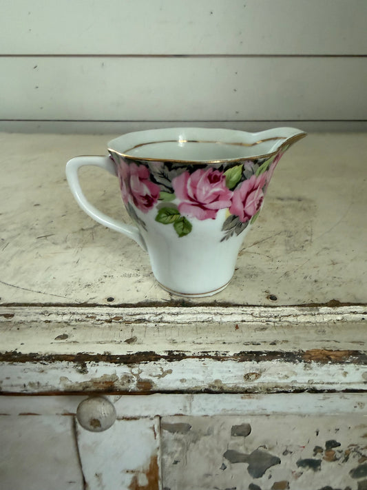 Vintage Chinayu China Japan Rose Creamer Tea Coffee Retro Floral