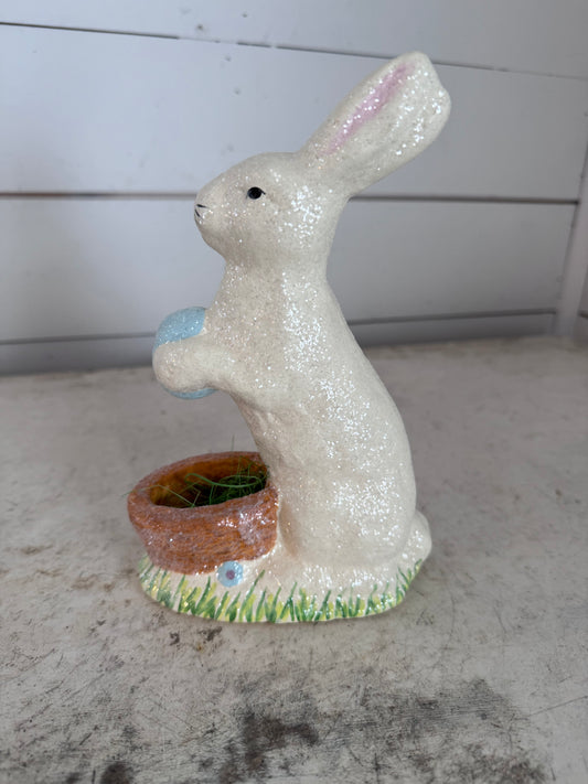 Bunny with basket planter
