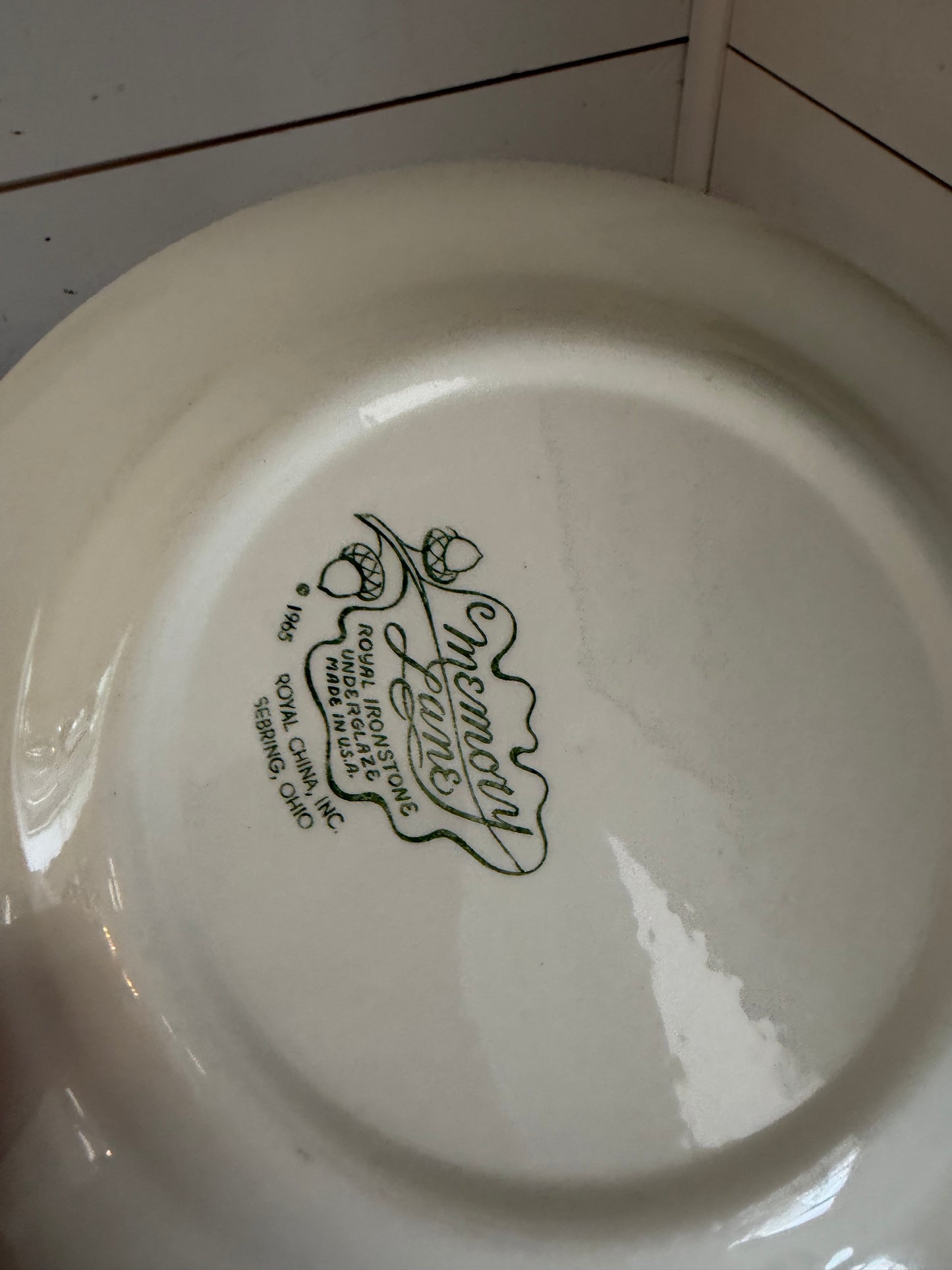 Vintage  Royal Ironstone Memory Lane Dinner Plate 10” Red Transferware Country - as is see Chip sold individually