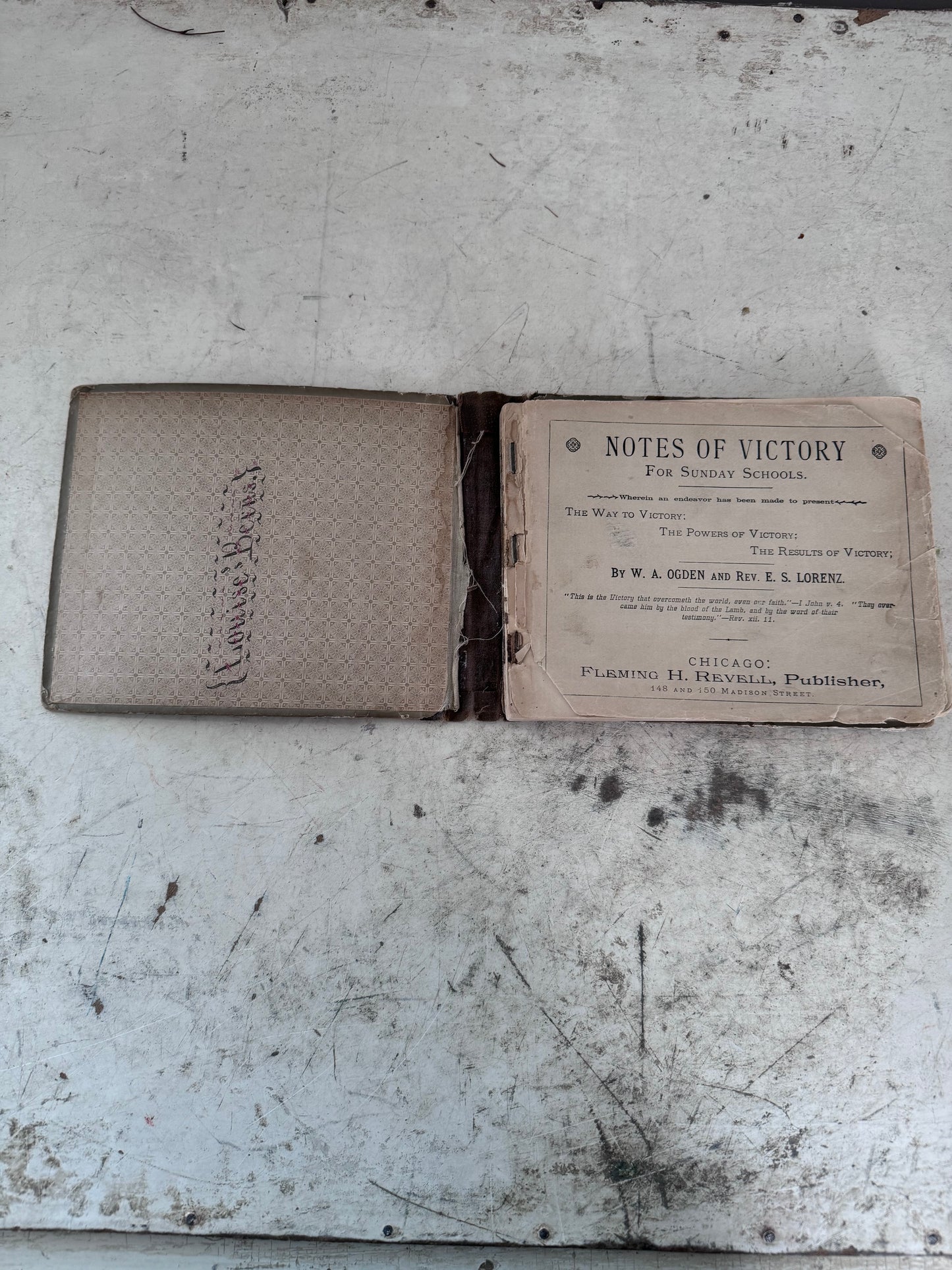 Antique Hymnal 1885 Notes Of Victory