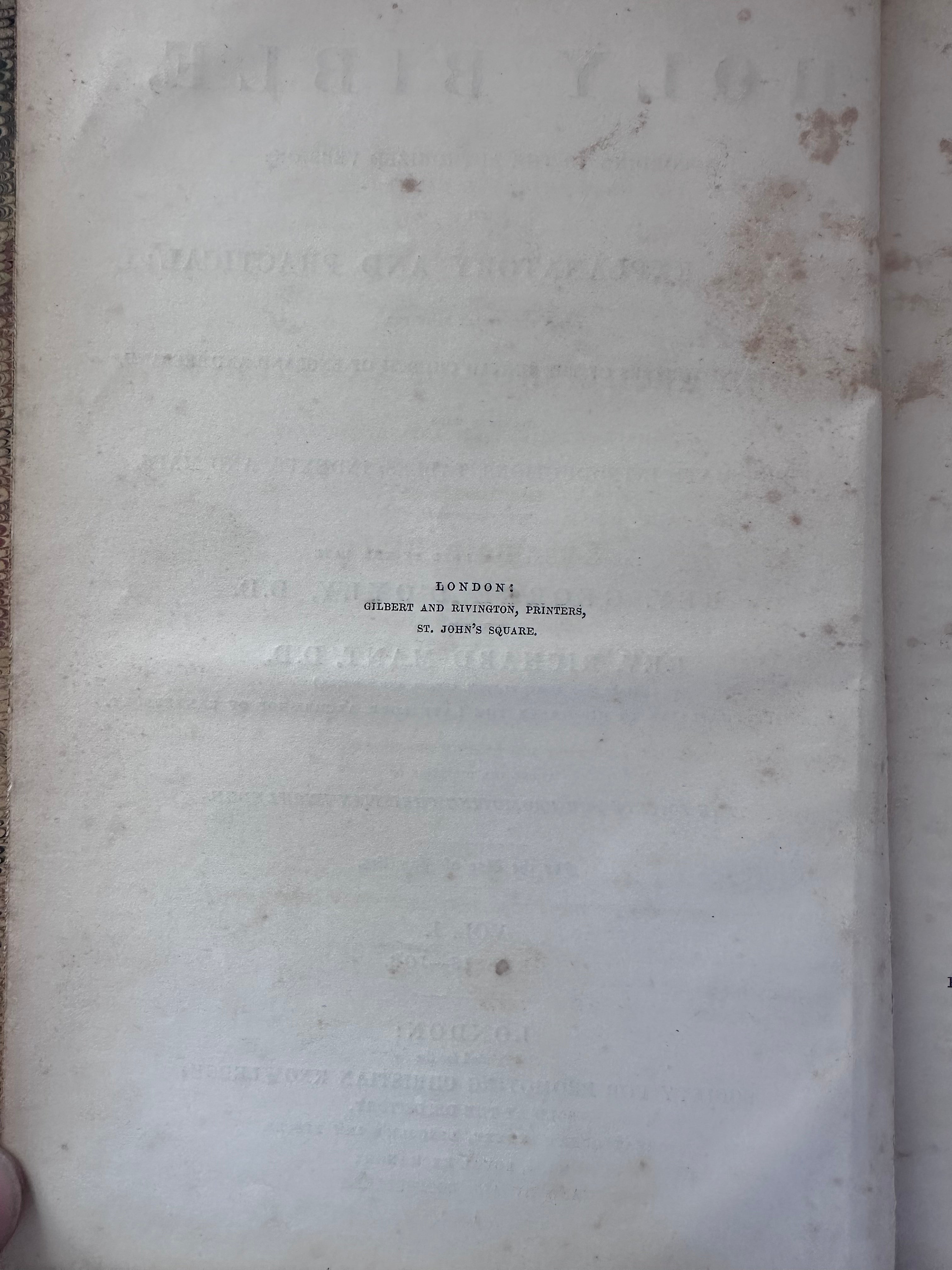 Antique Bible 1850 And the Book of Common Prayer sold as set