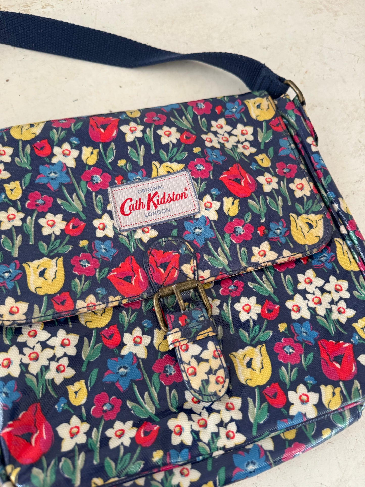 Floral Original Cath Kidston bag with blue strap