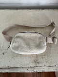 Cream Fleece Style Hip Bag