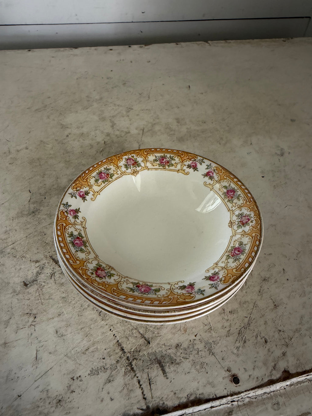 Crown Potteries Fruit/Dessert Bowl 5 1/4" Floral Union Made USA sold individually
