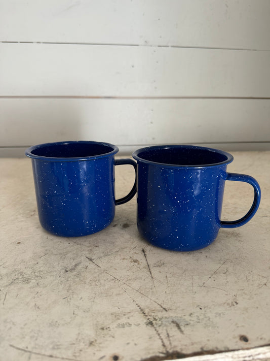 Blue Speckled Enamel Mug - Sold Individually