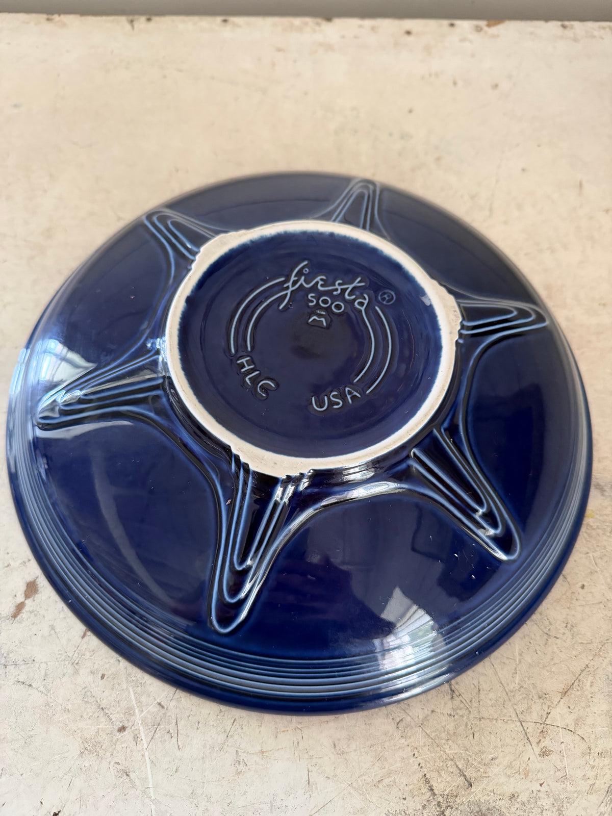 Vintage Fiesta 500 Million Celebration Presentation Bowl in cobalt blue