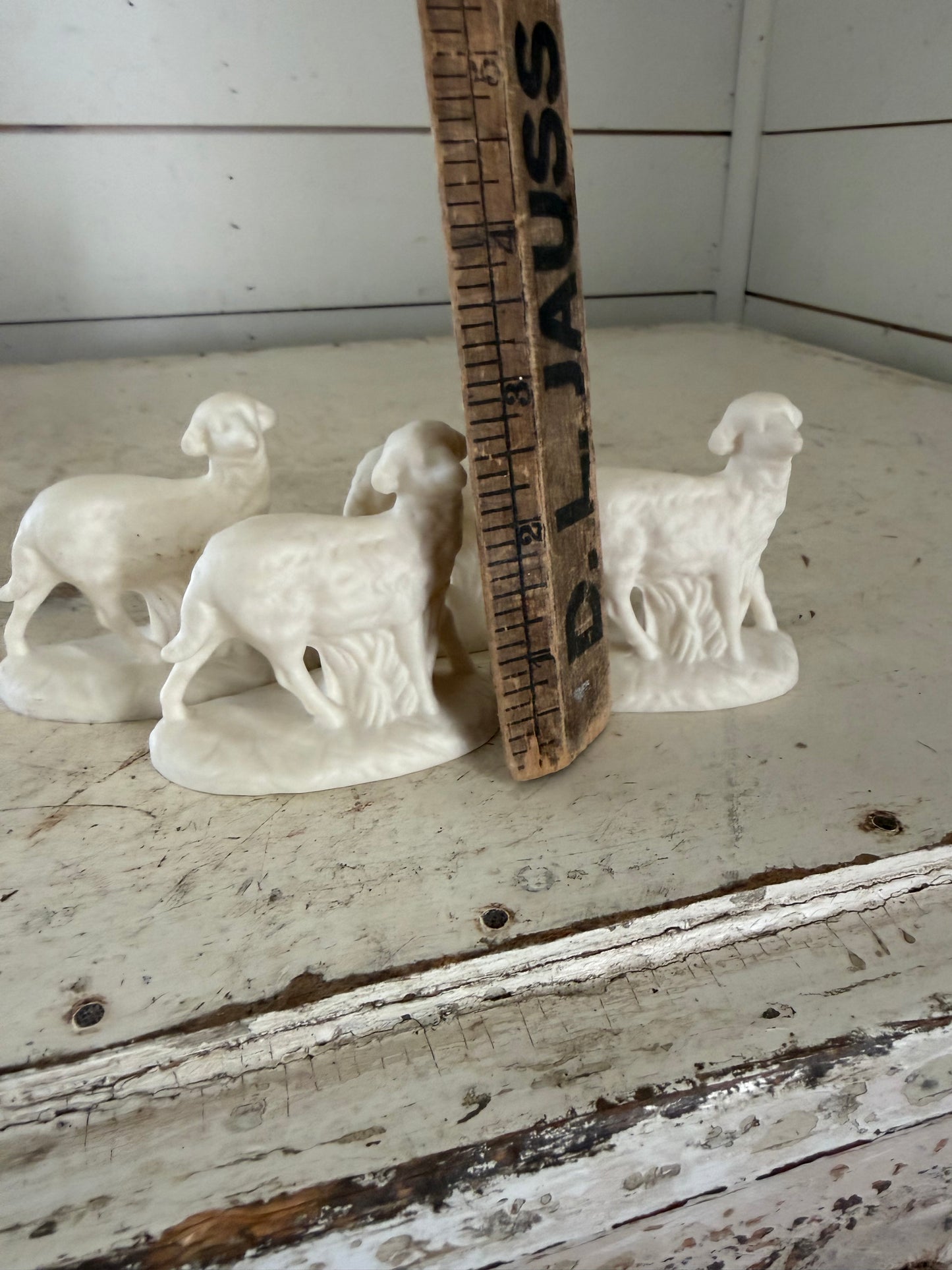 Vintage Atlantic Mold Unpainted Bisque Ceramic Nativity Figurine Sheep sold individually