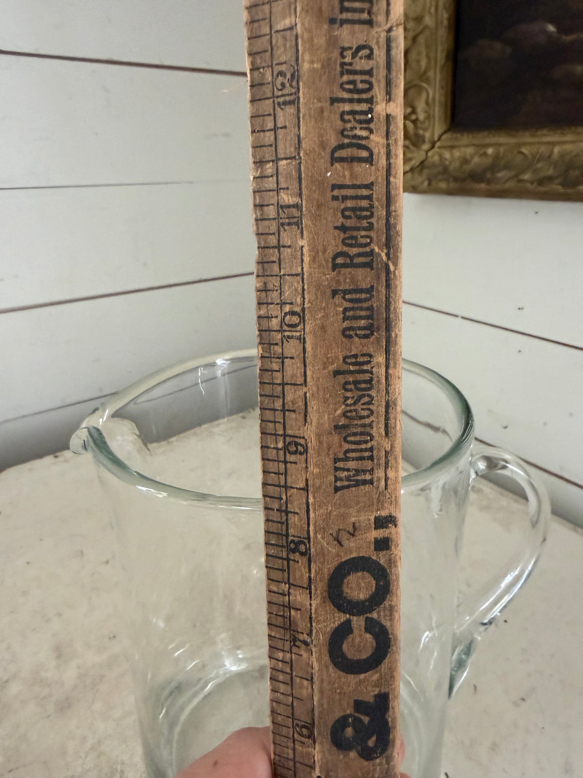 Blown glass pitcher