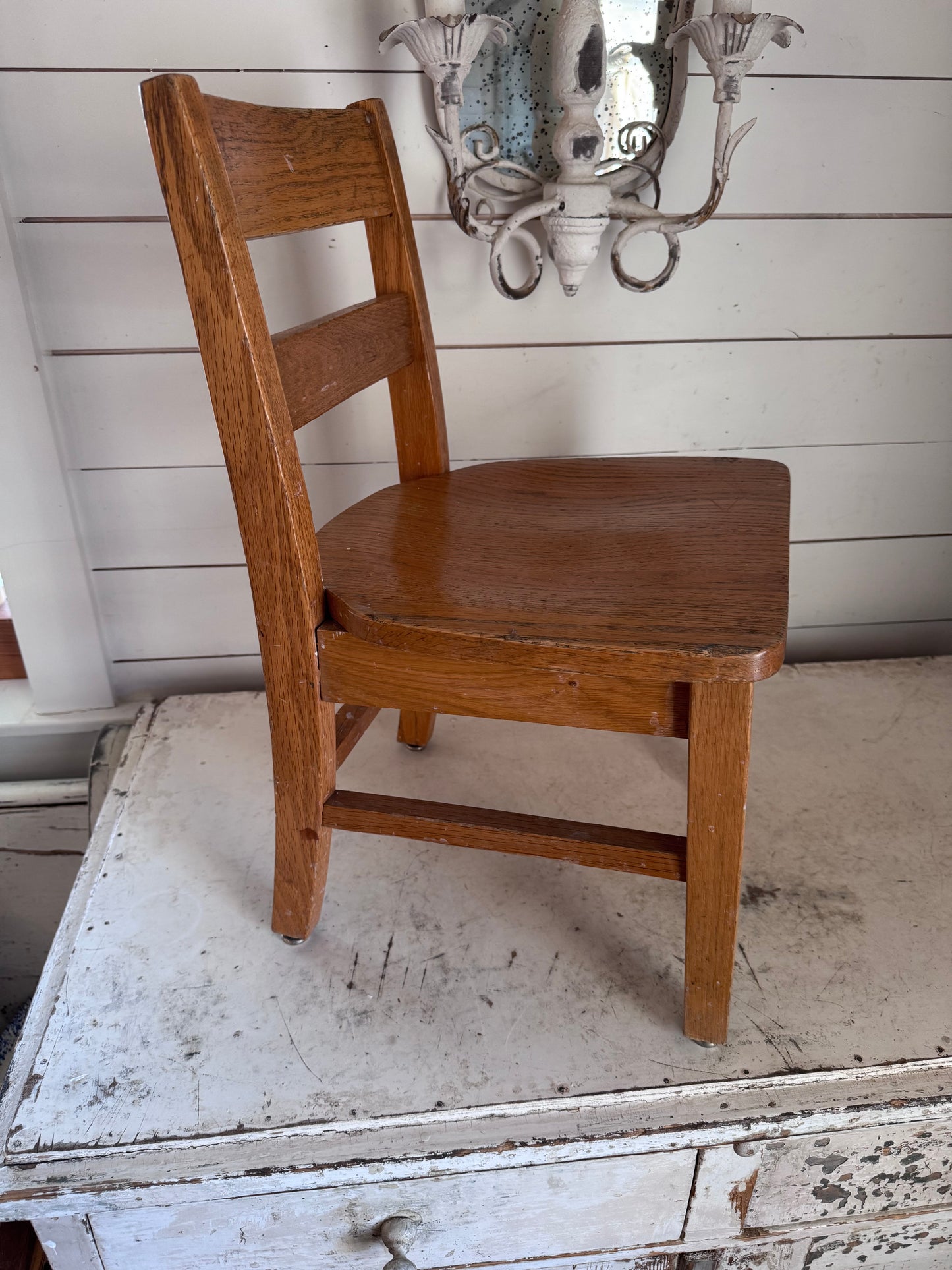 Vintage Oak Childs School Chair  Set of 2 1950's