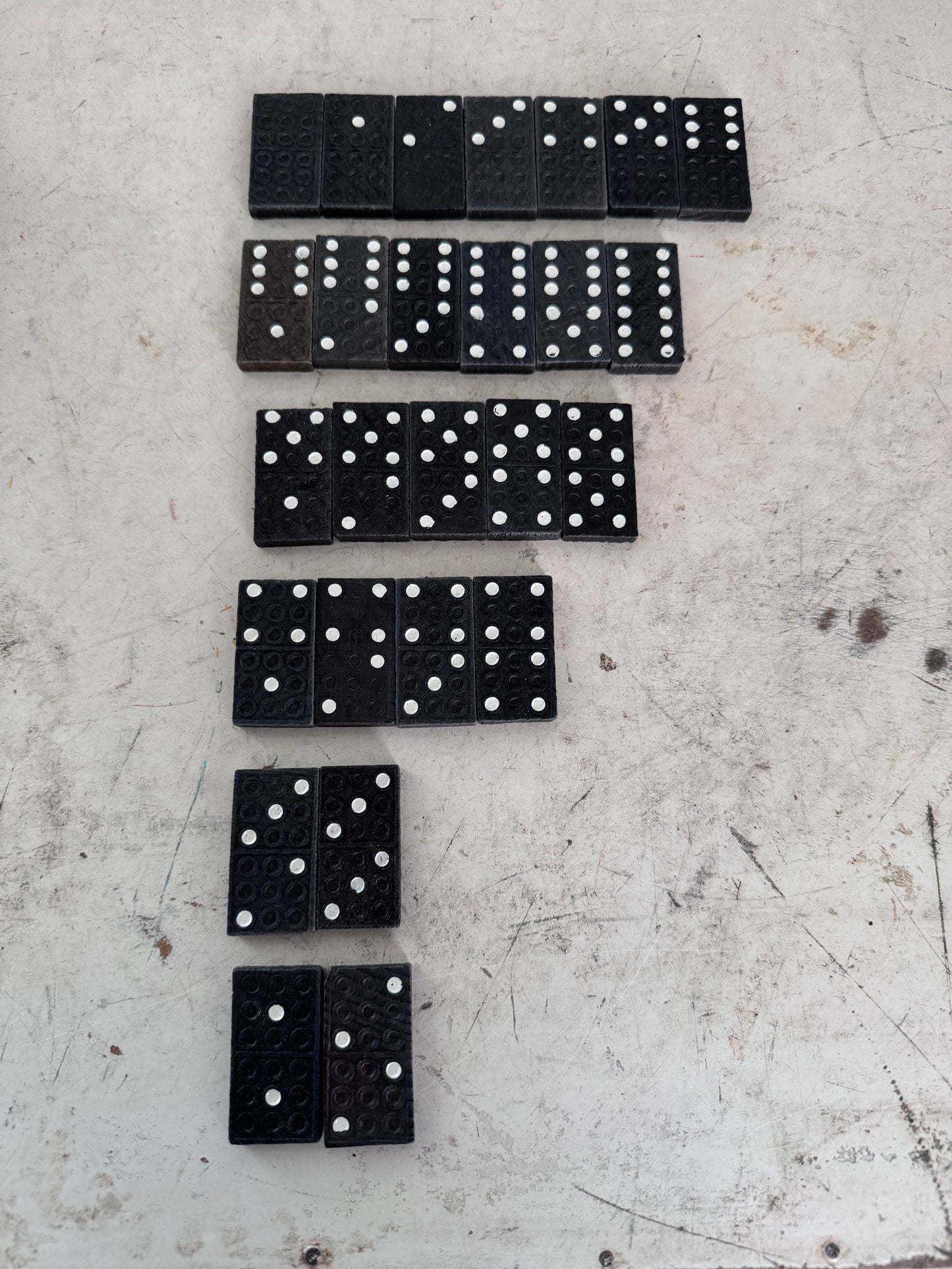 Vintage set of wood dominoes (missing 2 Dominoes)