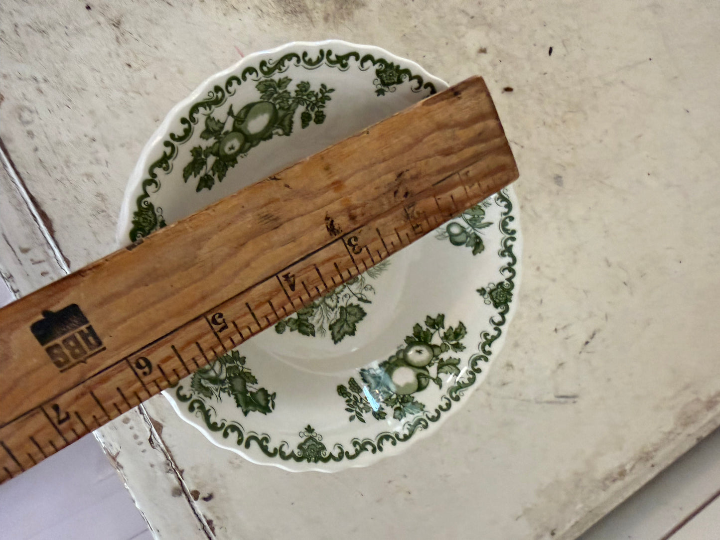 MASONS FRUIT BASKET I Ironstone Green Transferware l Rimmed Soup Bowl 6” l Made in England l Staffordshire sold individually