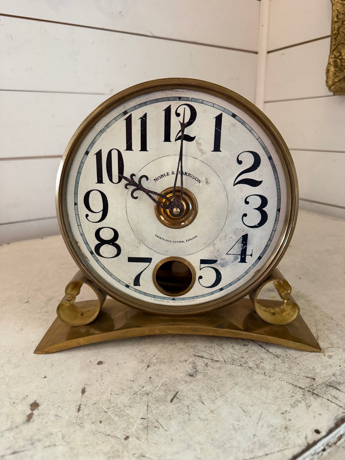 Noble & Harrison London Brass Desk Clock - may not work, for decor