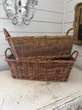 Long wicker bread basket with handles sold individually
