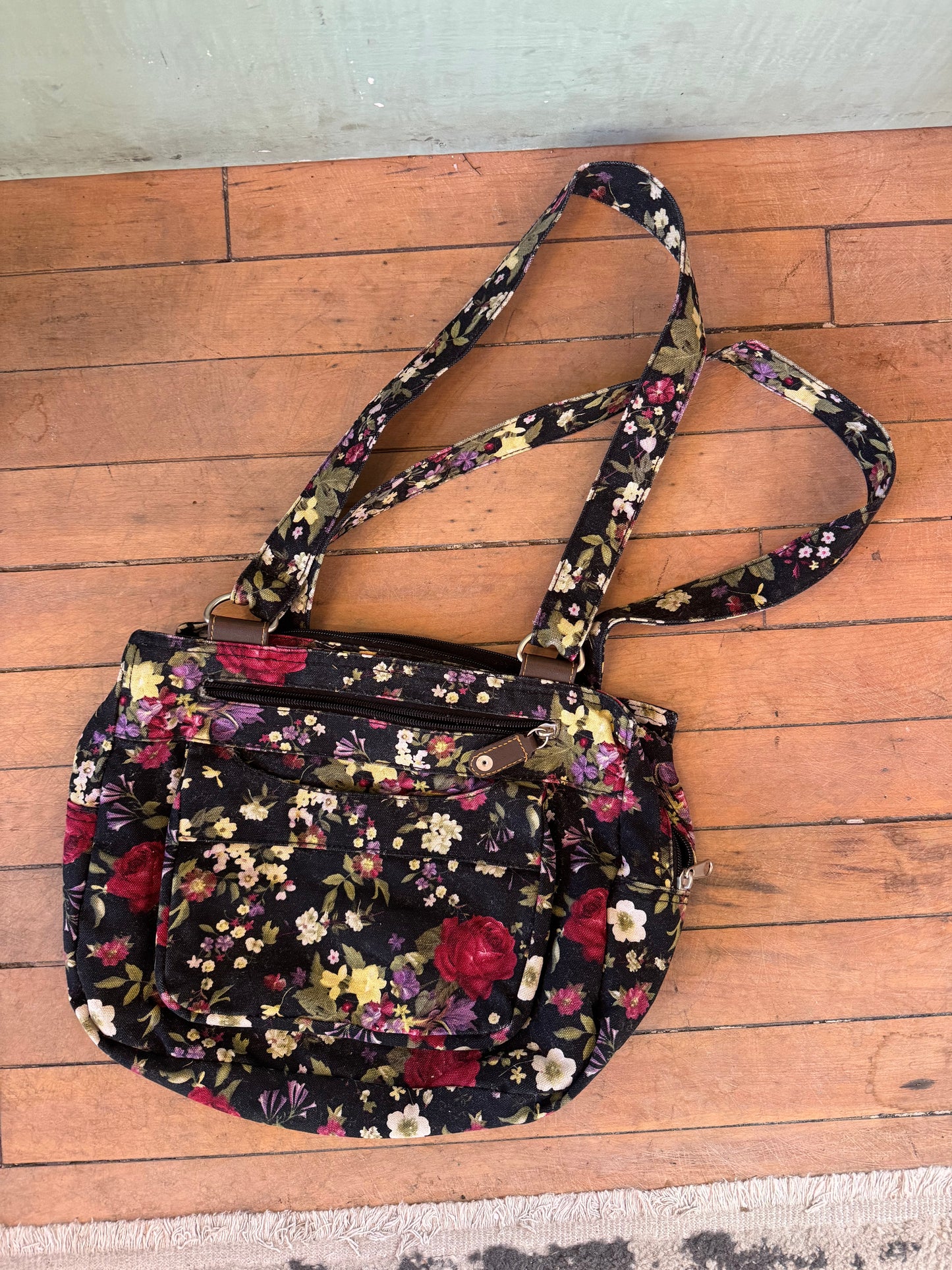 Floral canvas purse