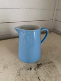 Cornflower blue ceramic pitcher