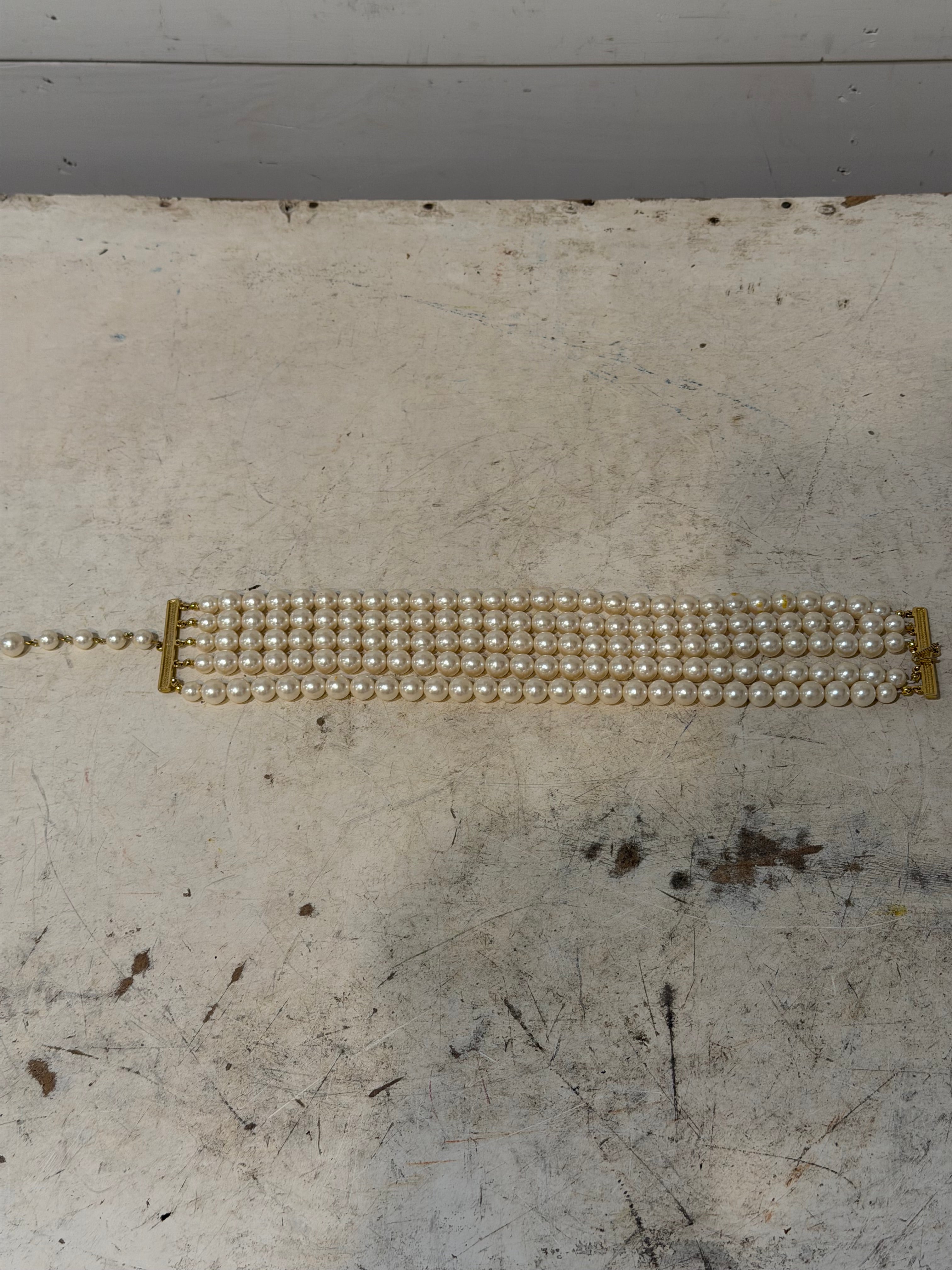 Vintage Chanel Style 5 Strand Faux Pearl necklace
