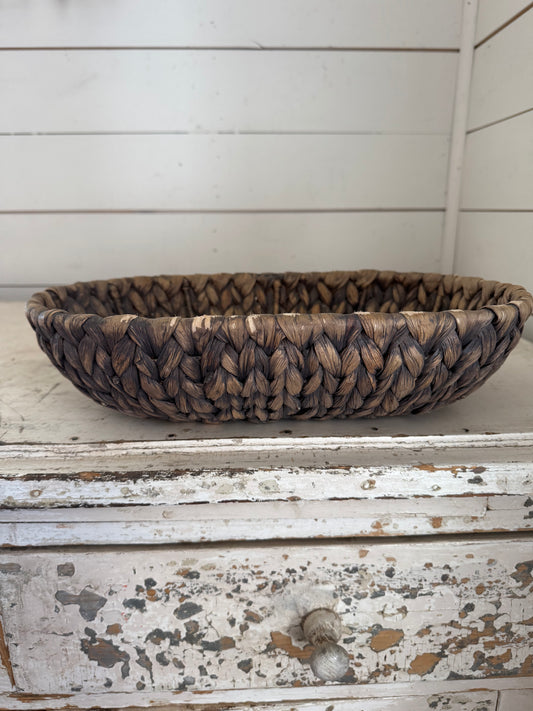 Woven Oval Bread Basket - perfectly worn