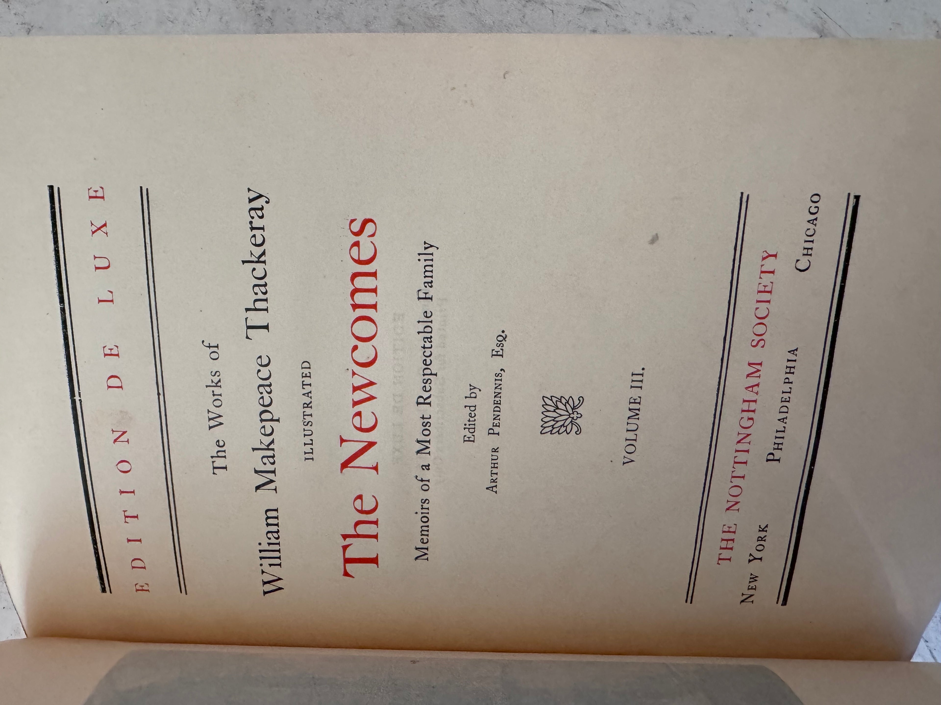 Works of Thackeray - The Newcombes