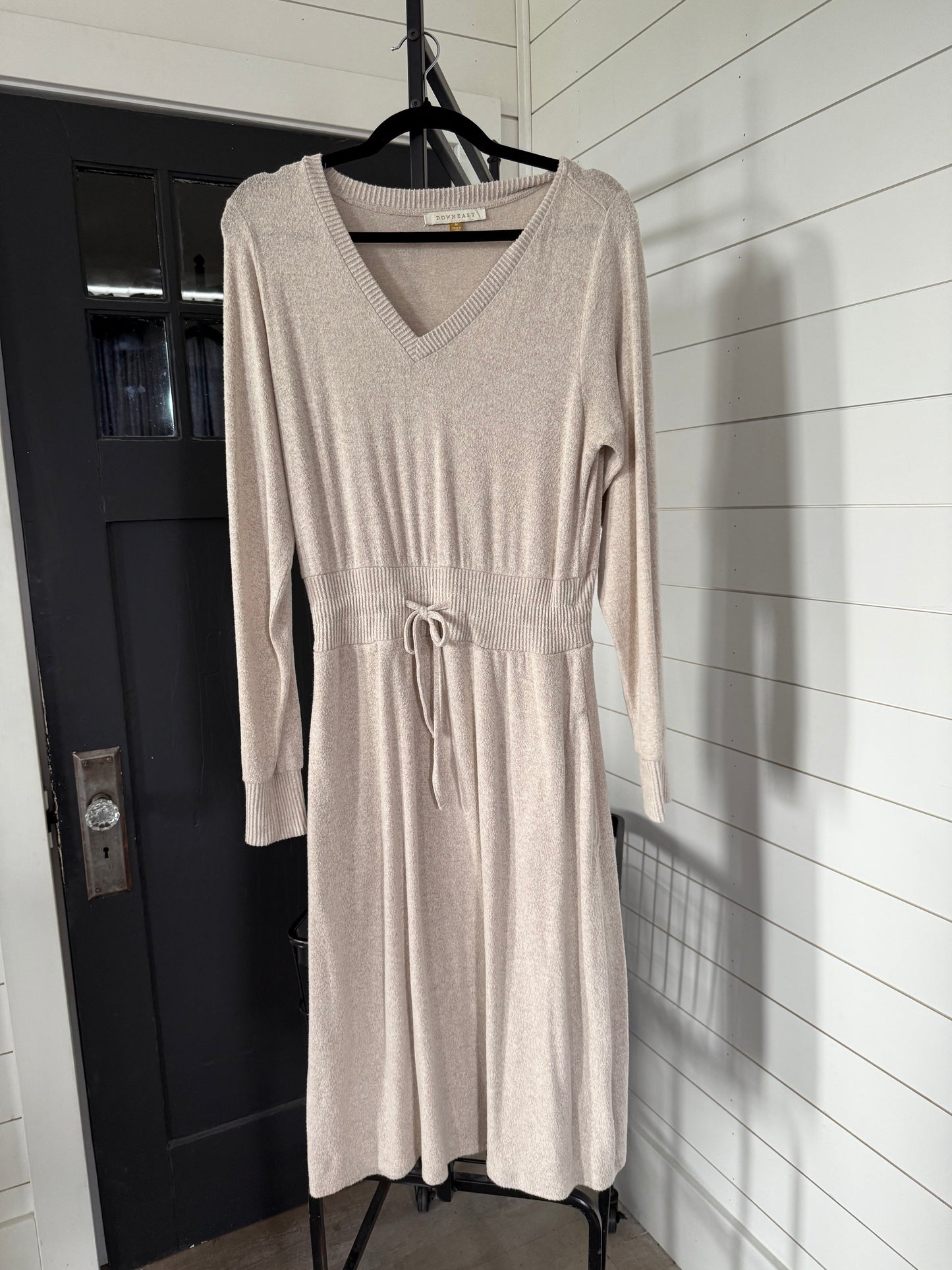 Downeast Taupe Sweater Dress Medium - has some piling