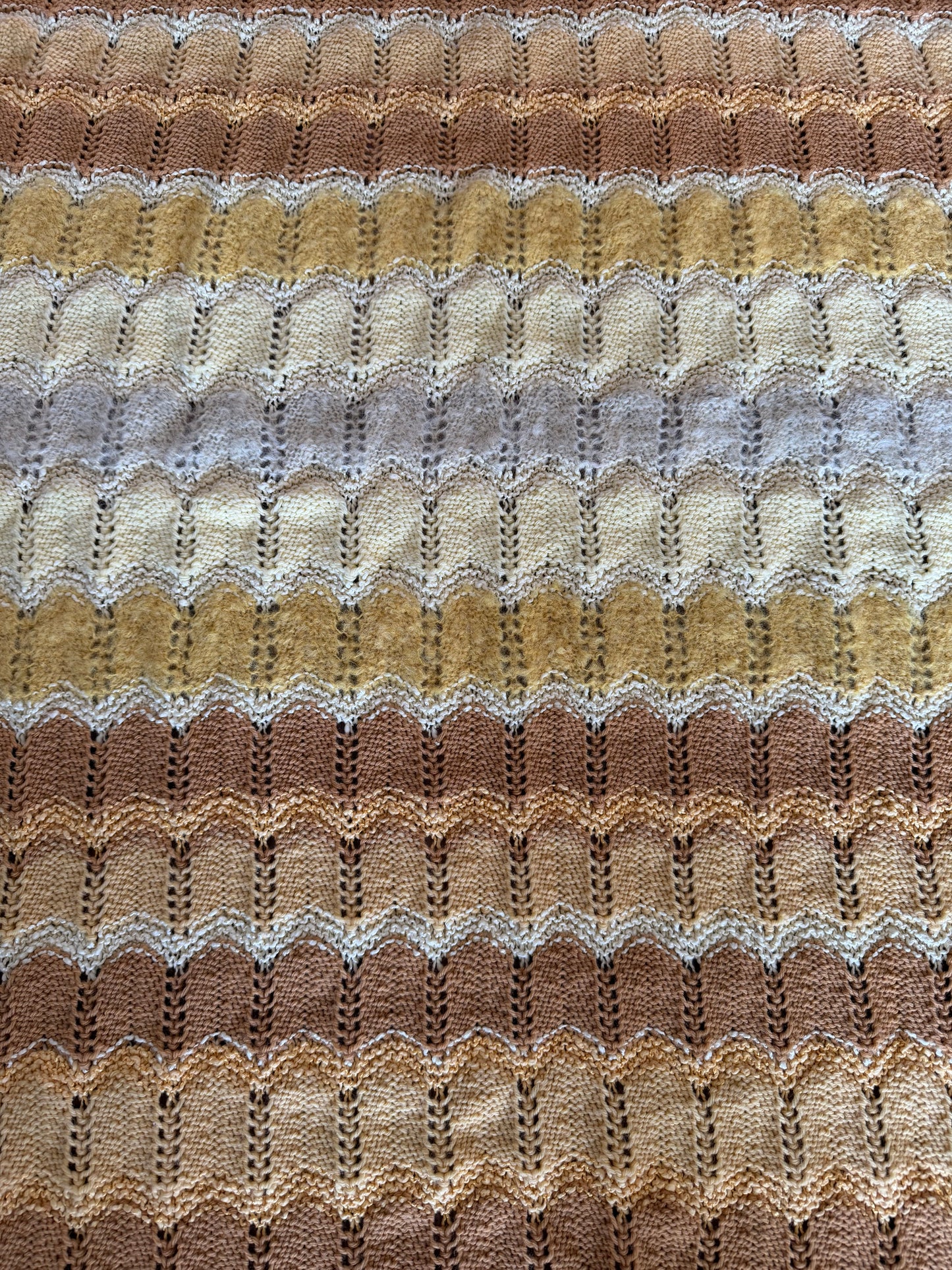 Tan, Brown and Creamy Yellow Afghan