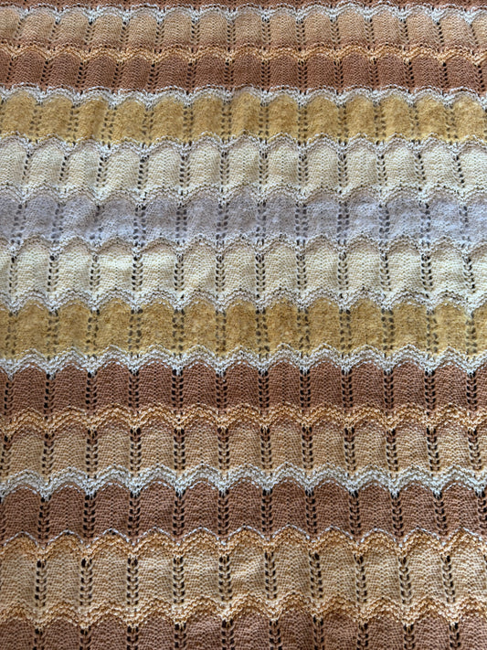 Tan, Brown and Creamy Yellow Afghan