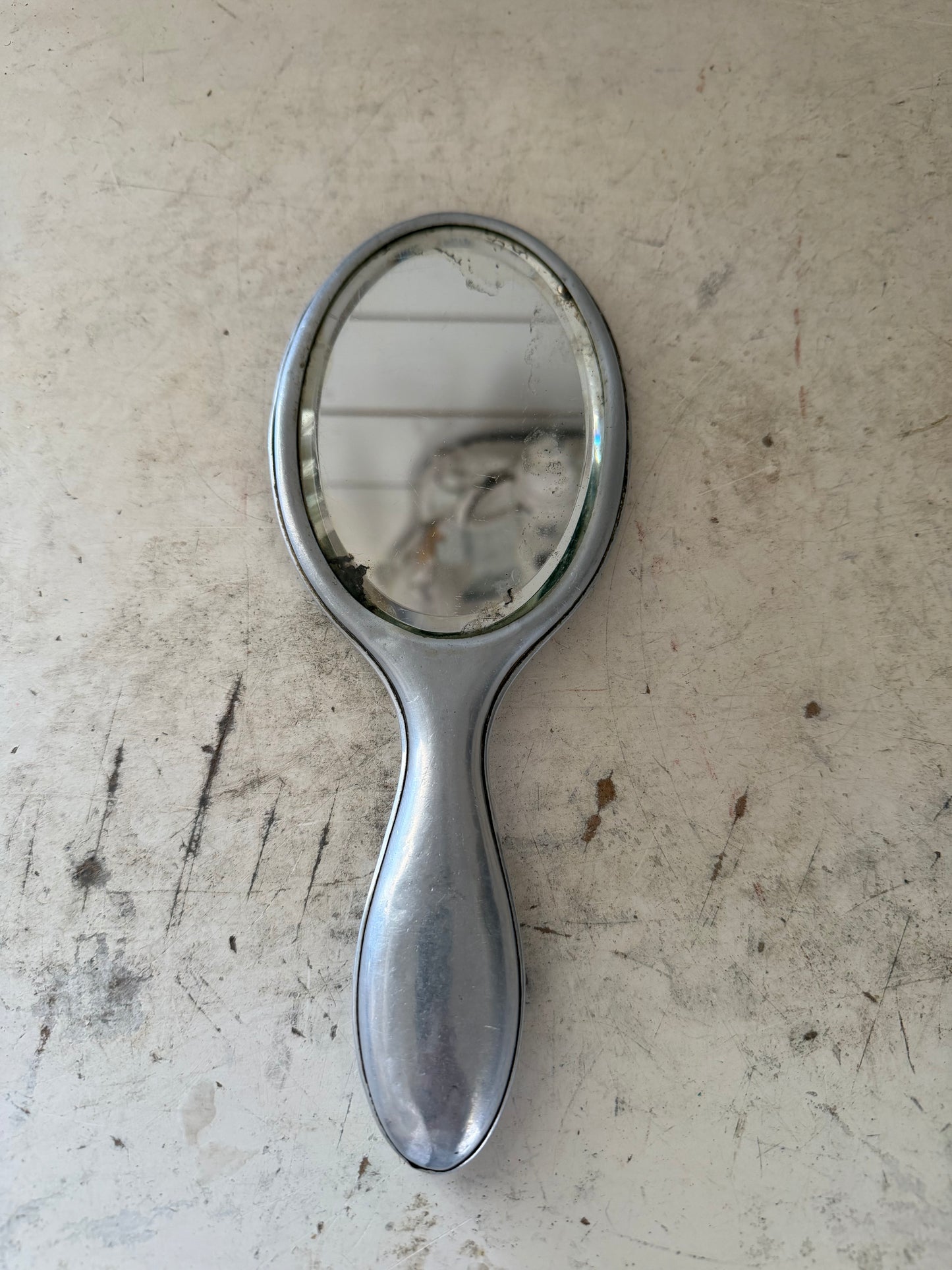 Antique Edwardian Style Etched Hand Mirror