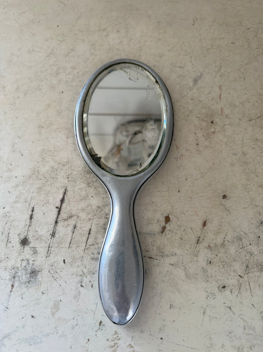 Antique Edwardian Style Etched Hand Mirror