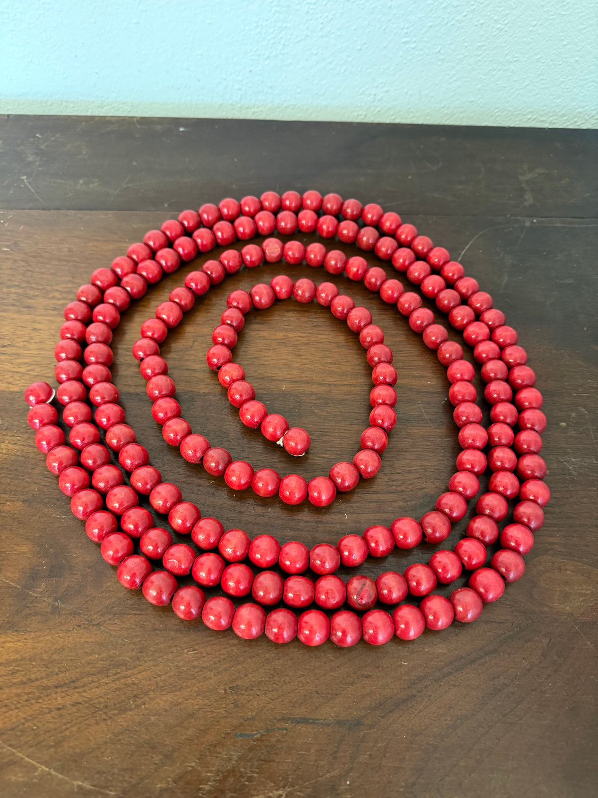 9’ Red Beaded Garland