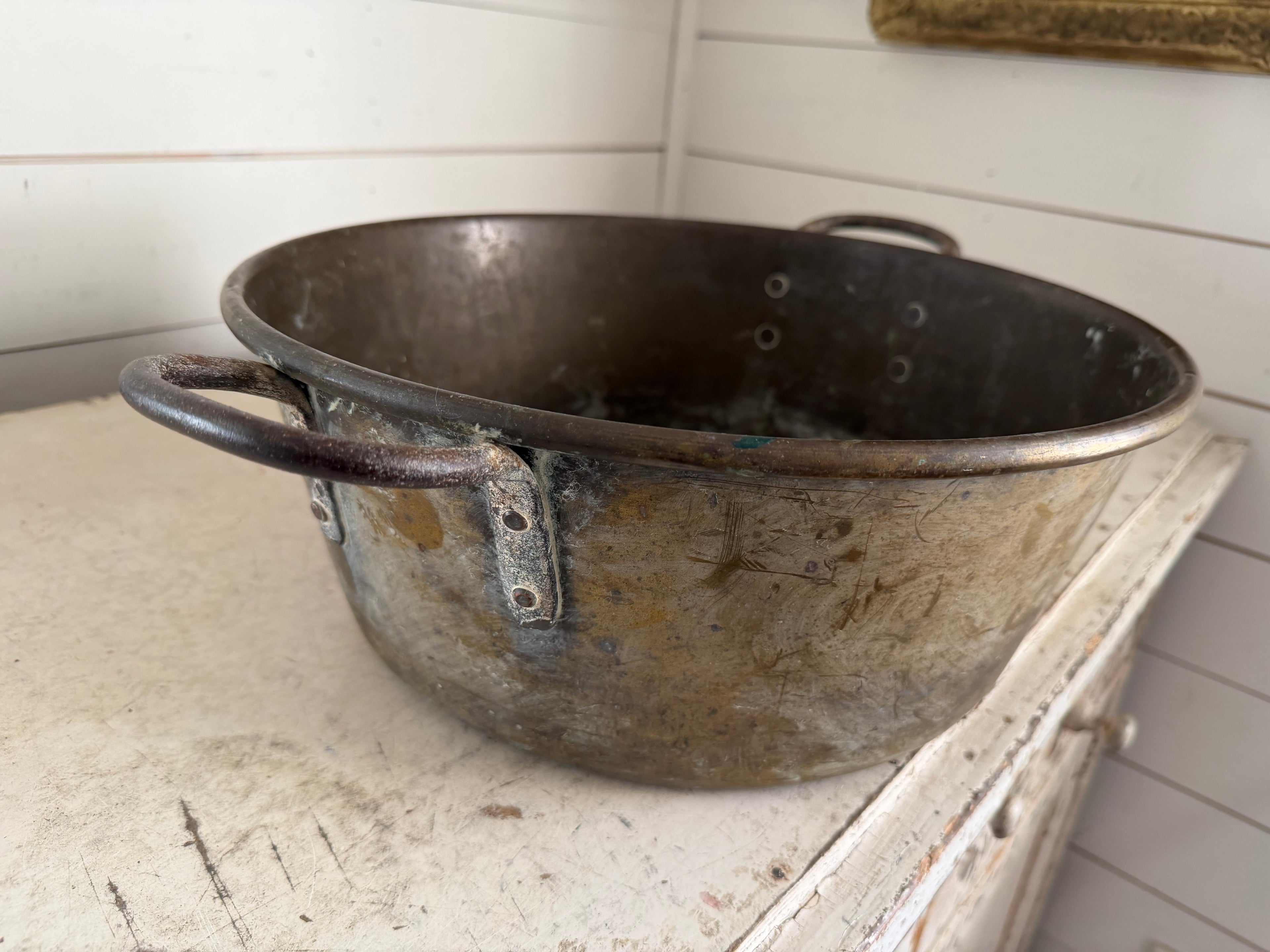19th Century English Brass Jam Pot