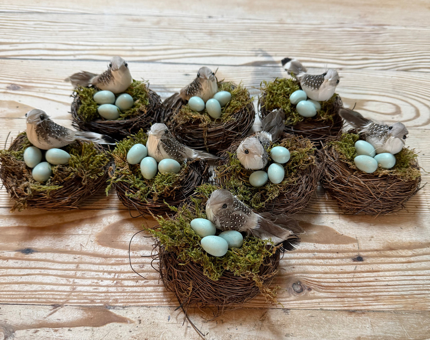 Handmade Birds nest with hand painted eggs - sold individually