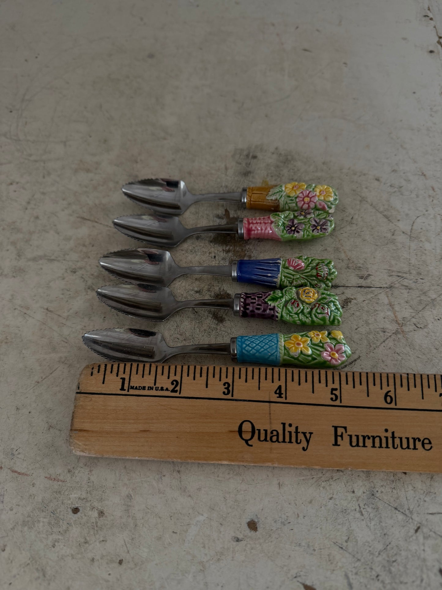Floral handled Grapefruit Spoon Set