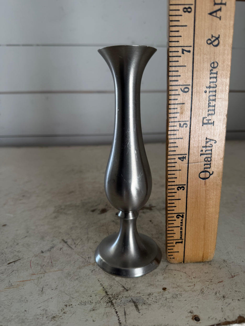 Stamped Pewter Vase