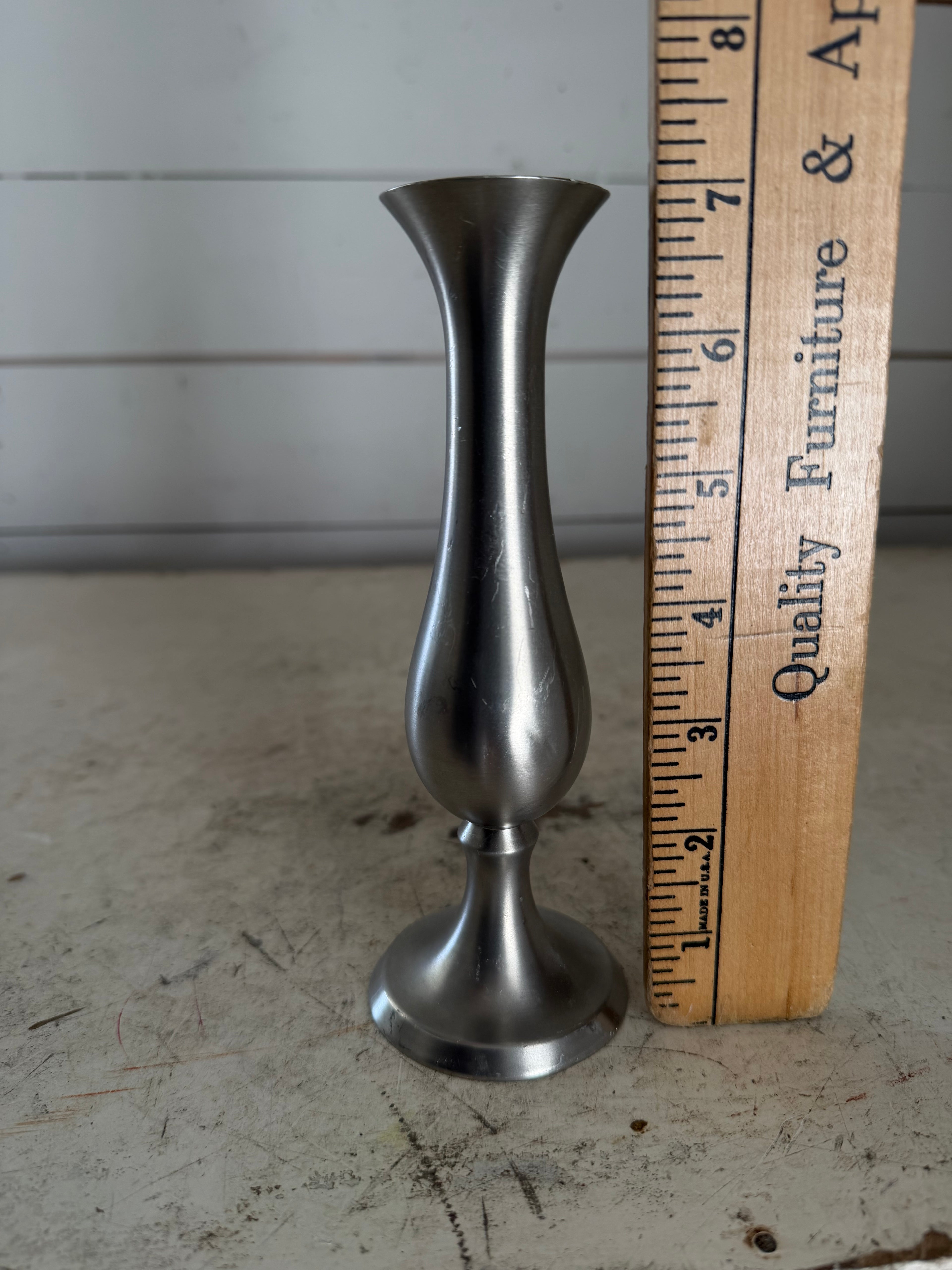 Stamped Pewter Vase