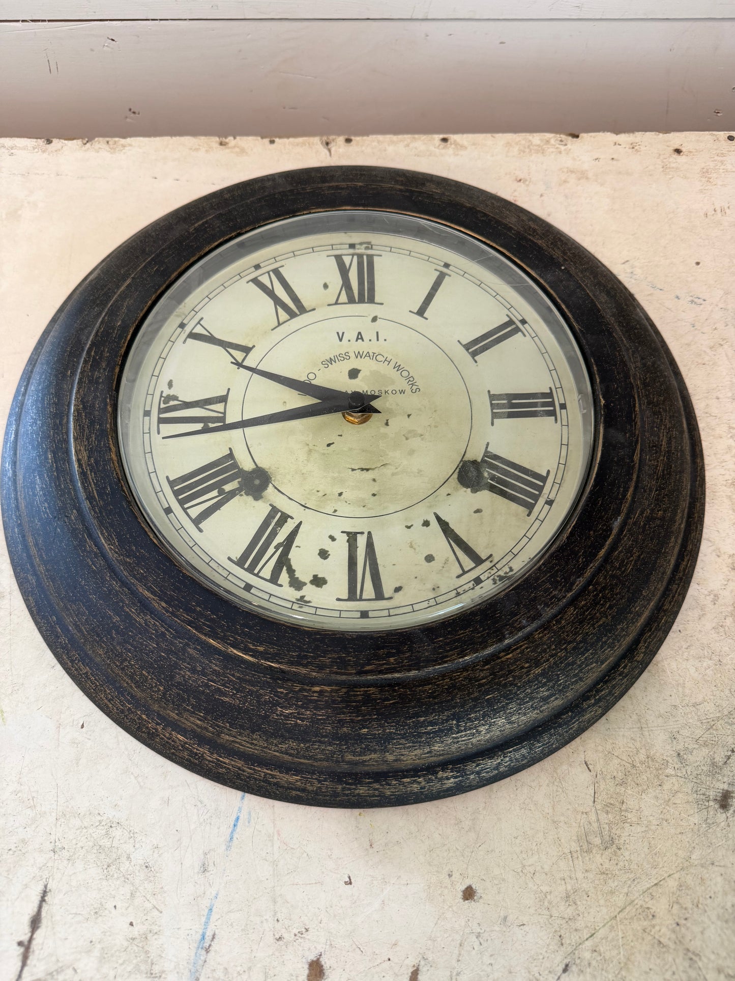 Round clock will have clock removed and get makeover with art