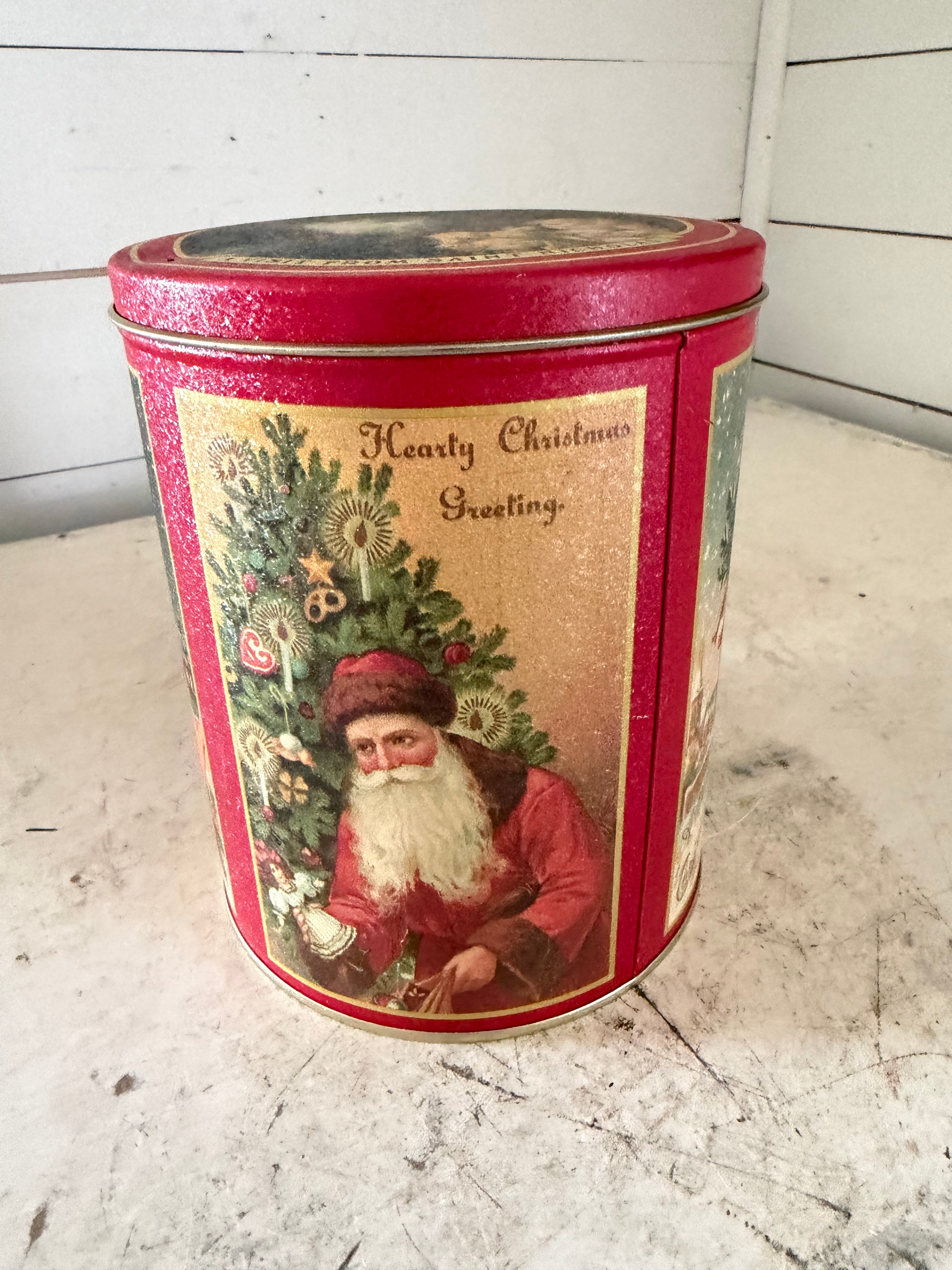 Bristol Ware Christmas tin featuring a classic Santa Claus