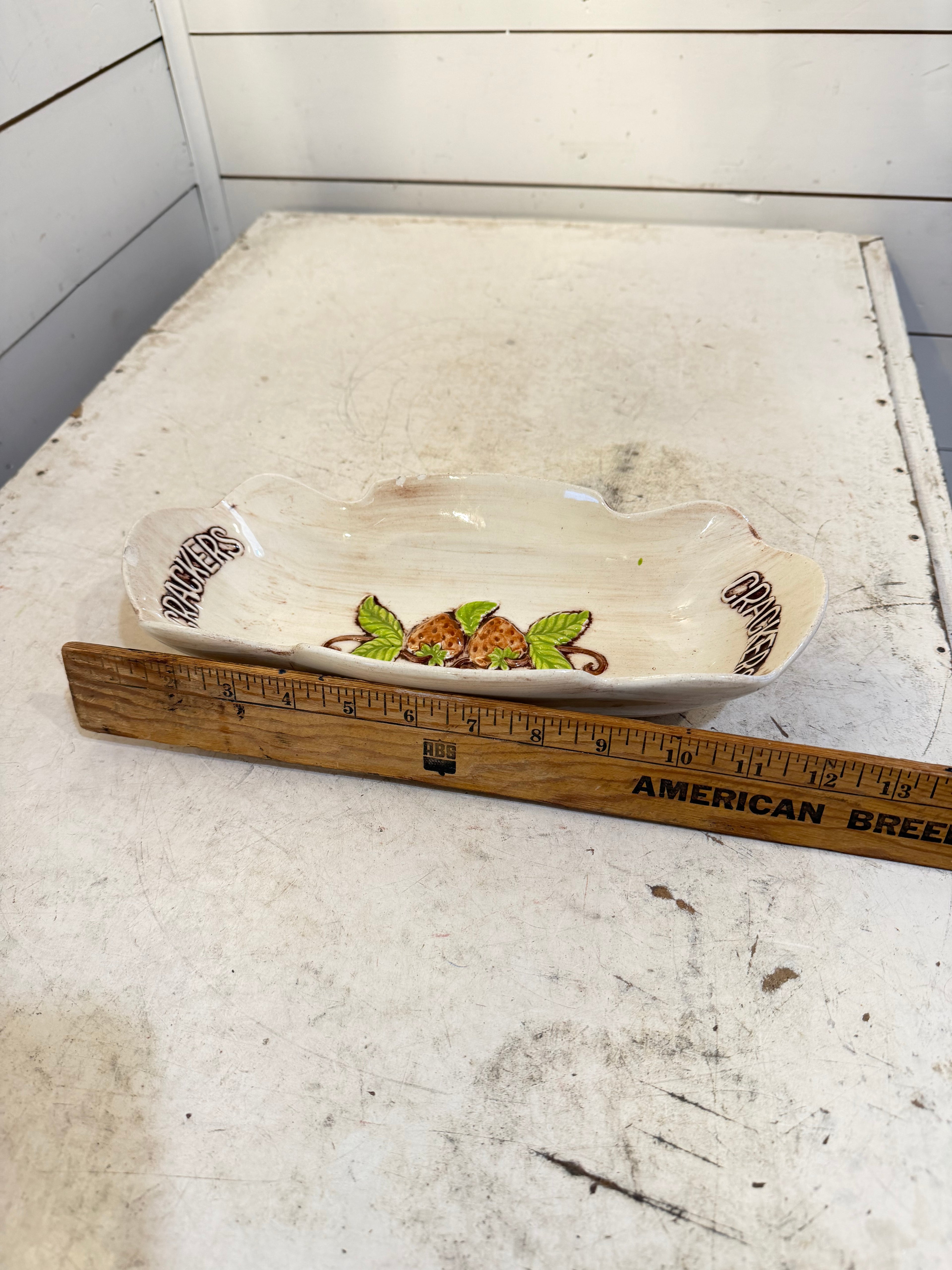 Vintage Treasure Craft USA Cracker Serving Bowl Dish - has small chips