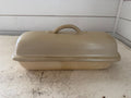 Vintage 15" Sassafras Superstone Clay Bread Baker Covered Oblong Loaf Pan