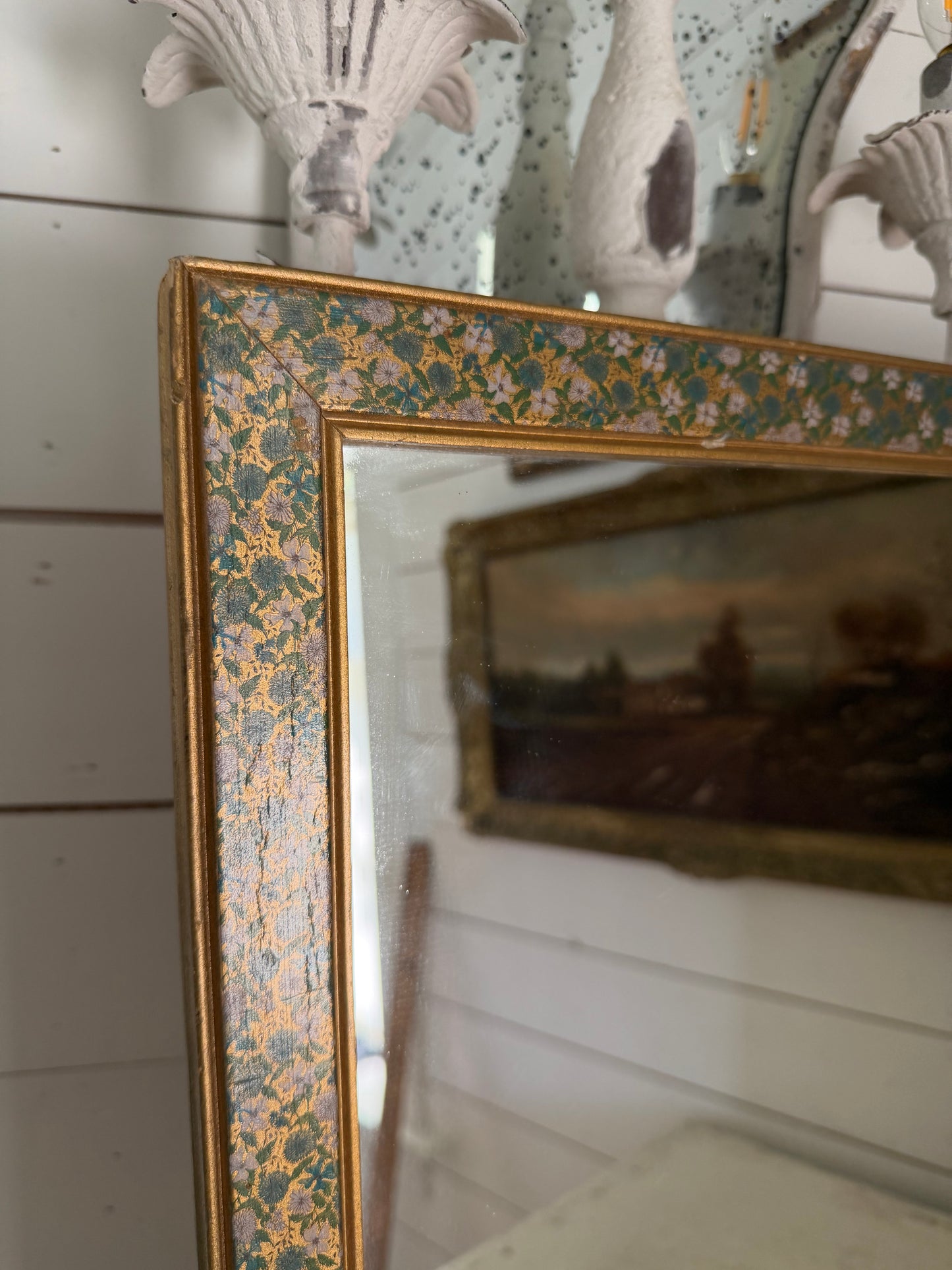 Floral framed mirror