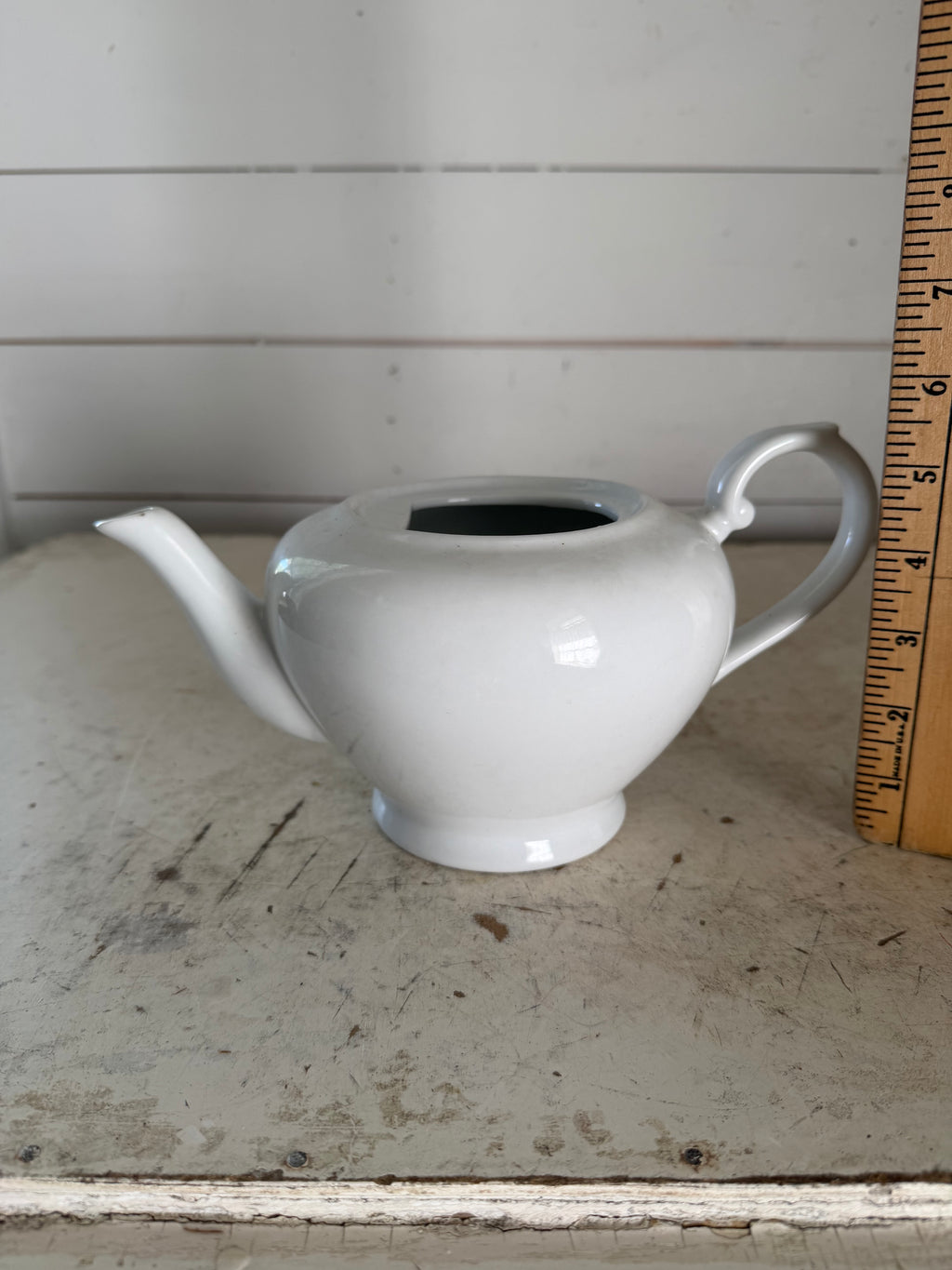 Porcelain de Paris White Tea Pot - Missing lid will get makeover
