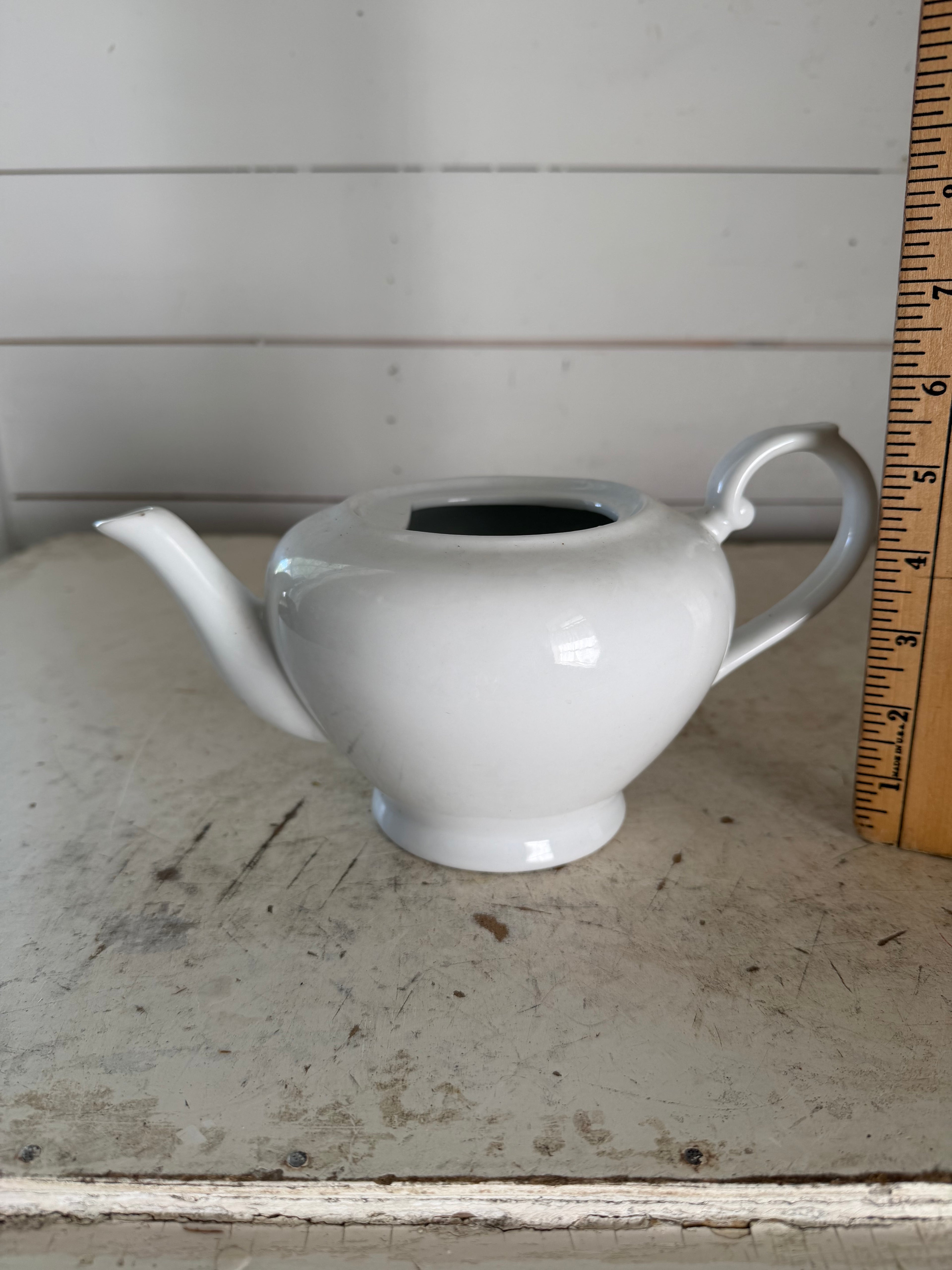 Porcelain de Paris White Tea Pot - Missing lid will get makeover